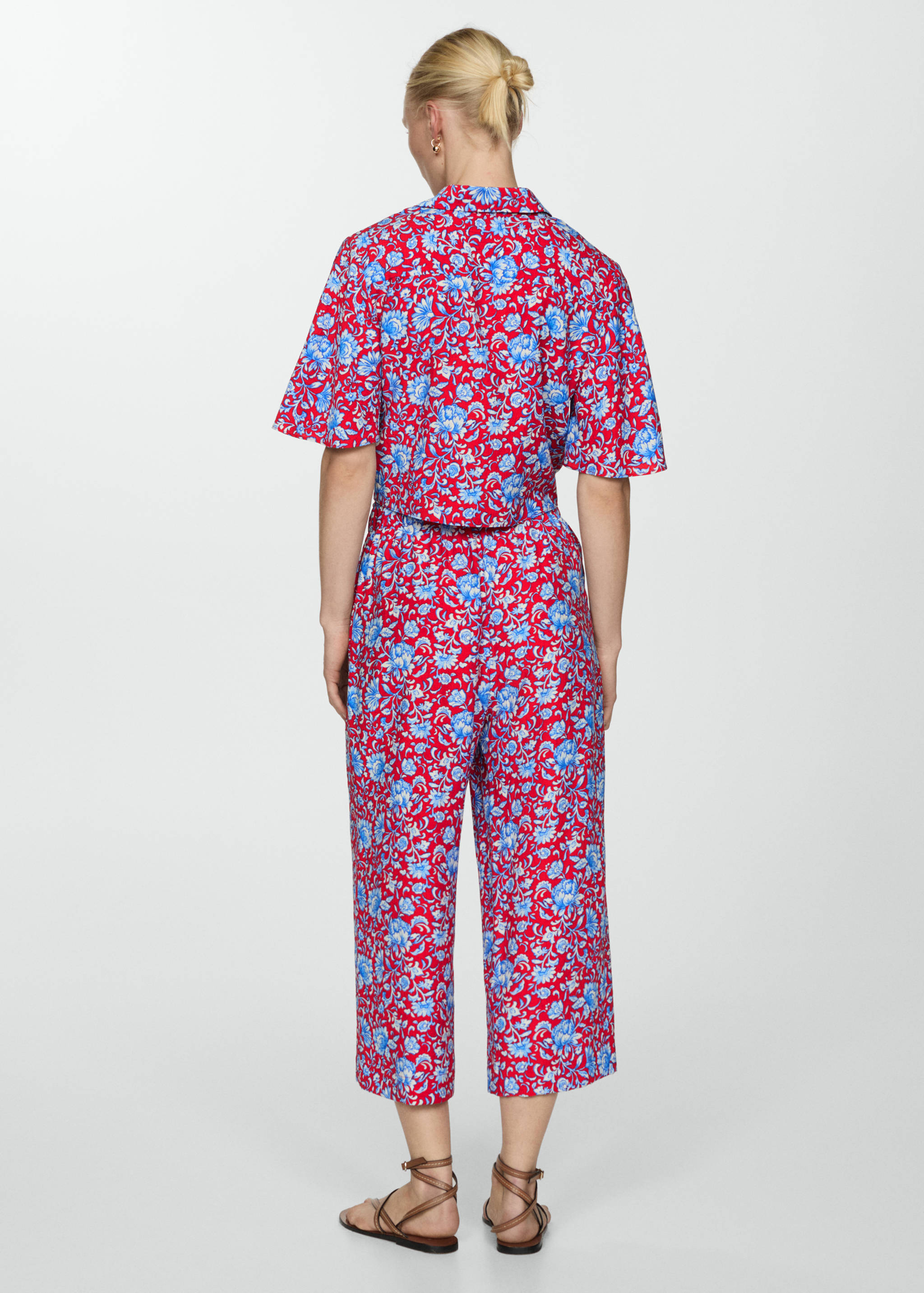Floral print culotte trousers - Reverse of the article