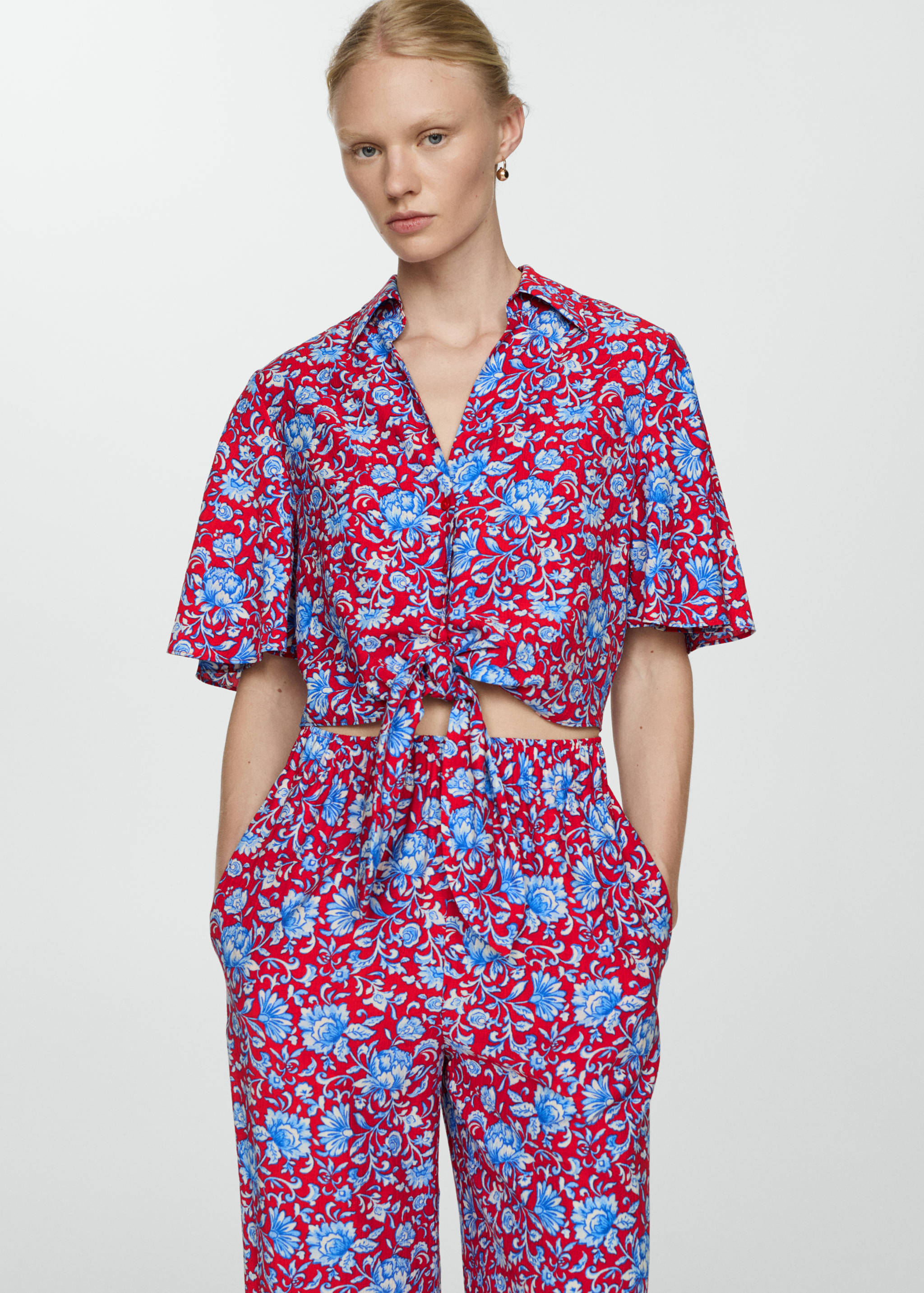 Floral print culotte trousers - Details of the article 1