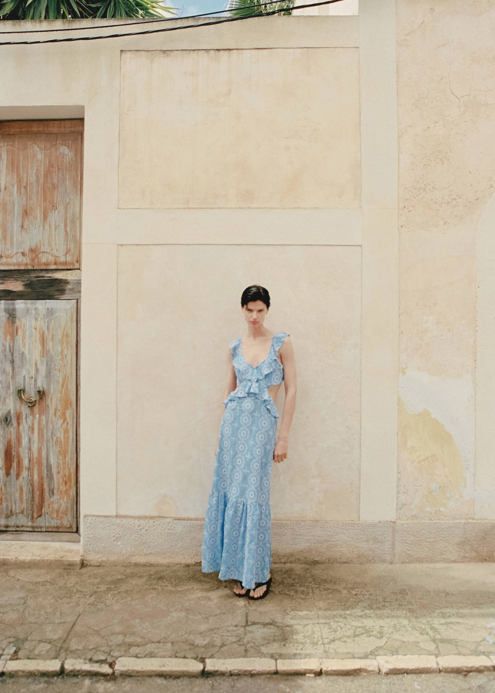 Openwork details ruffle dress - Details of the article 7