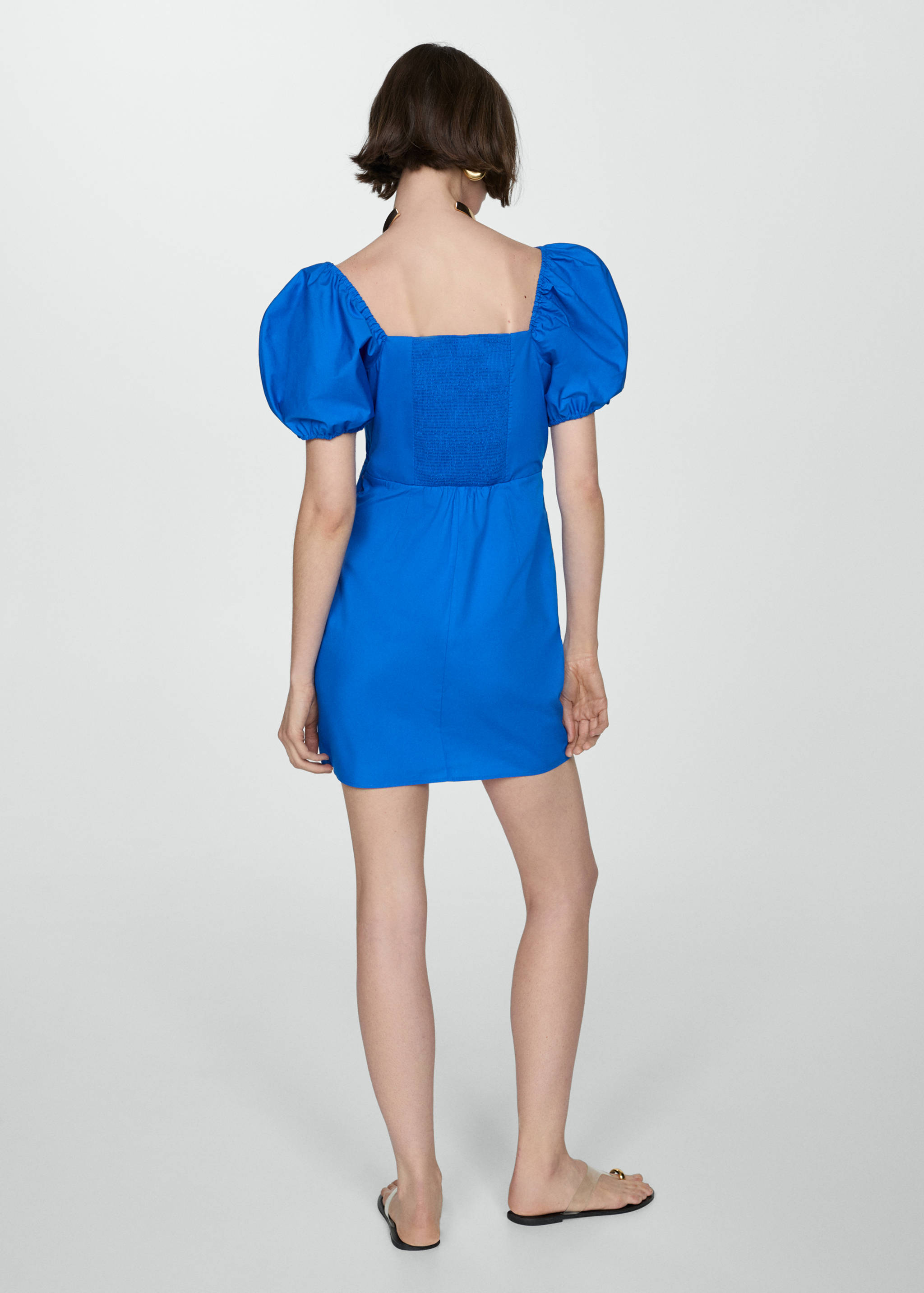 Vestido estampado manga abullonada - Reverso del artículo