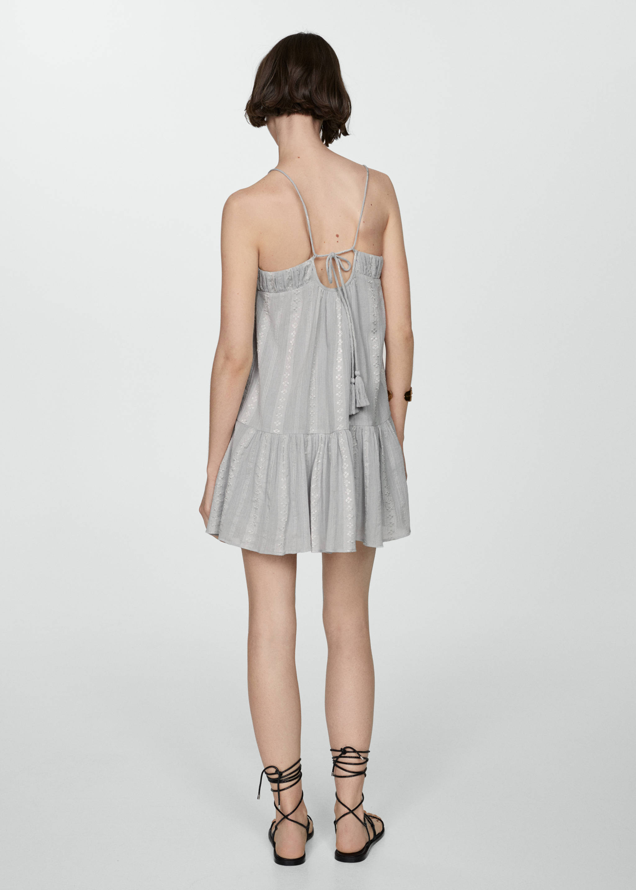 Robe brodée détail pompons - Verso de l’article