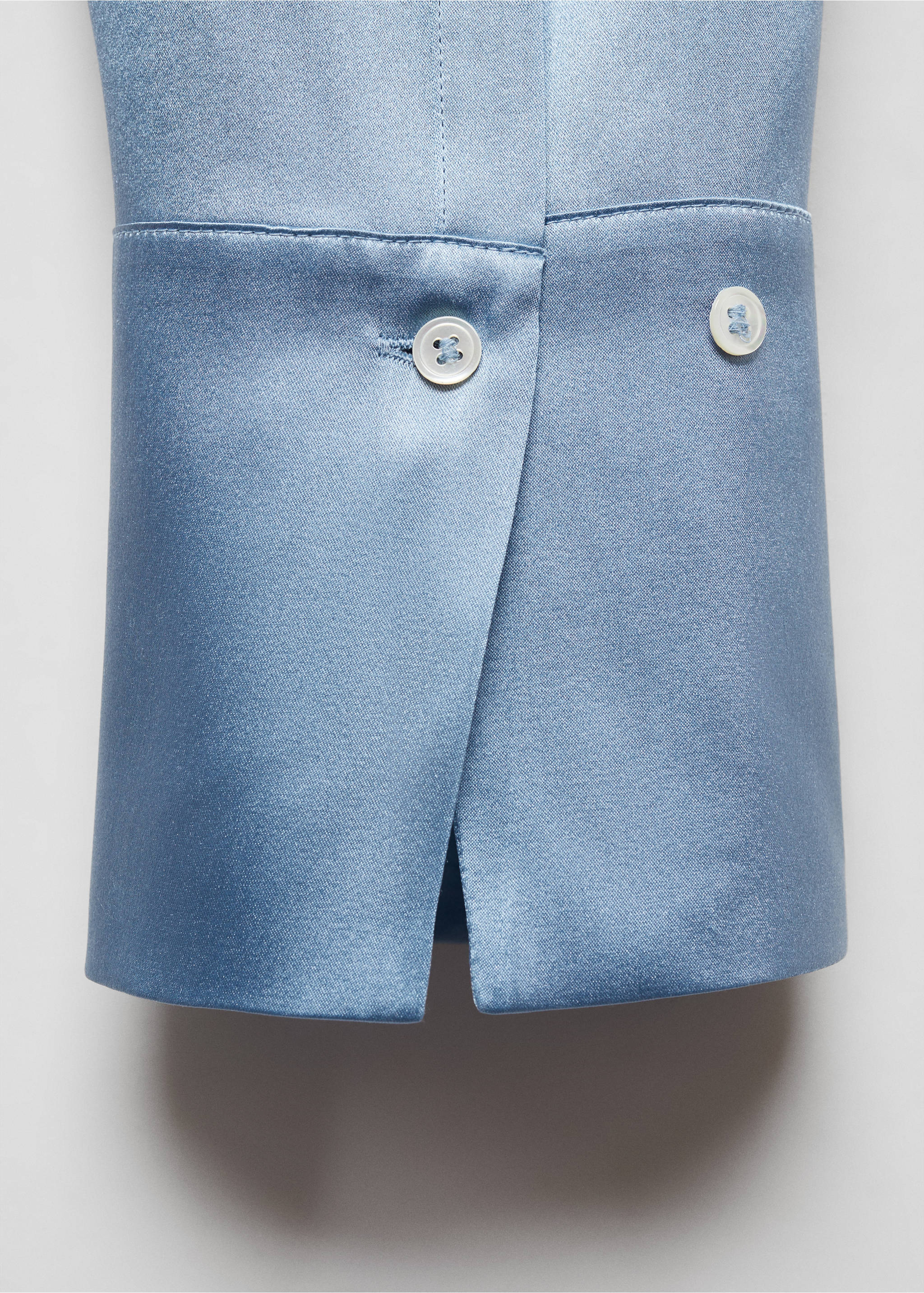 Satin silk shirt - Details of the article 0, Blue. Ref: 67038653-00.