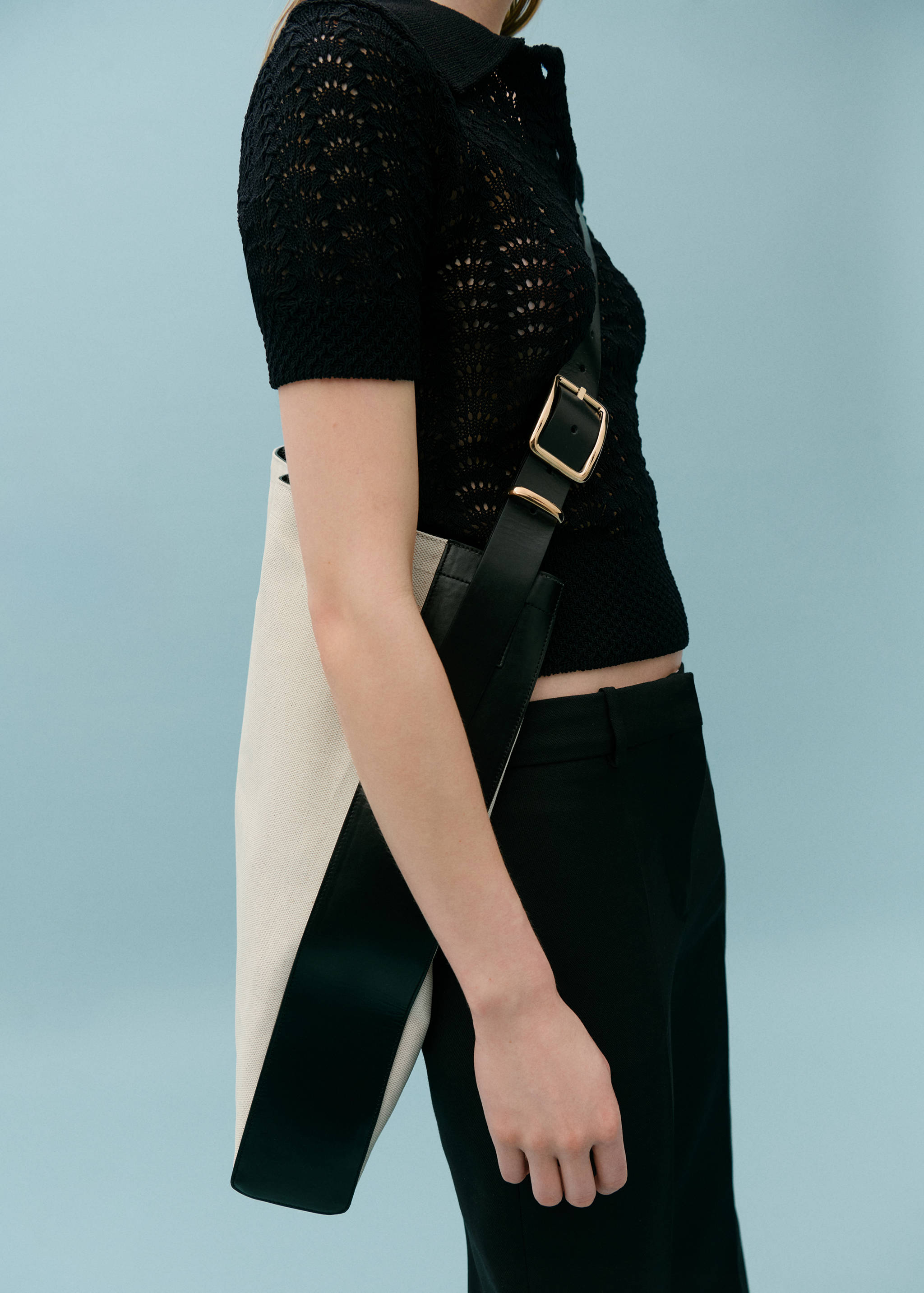 Холщовая макси-сумка с кожаными деталями - Деталь изделия 9