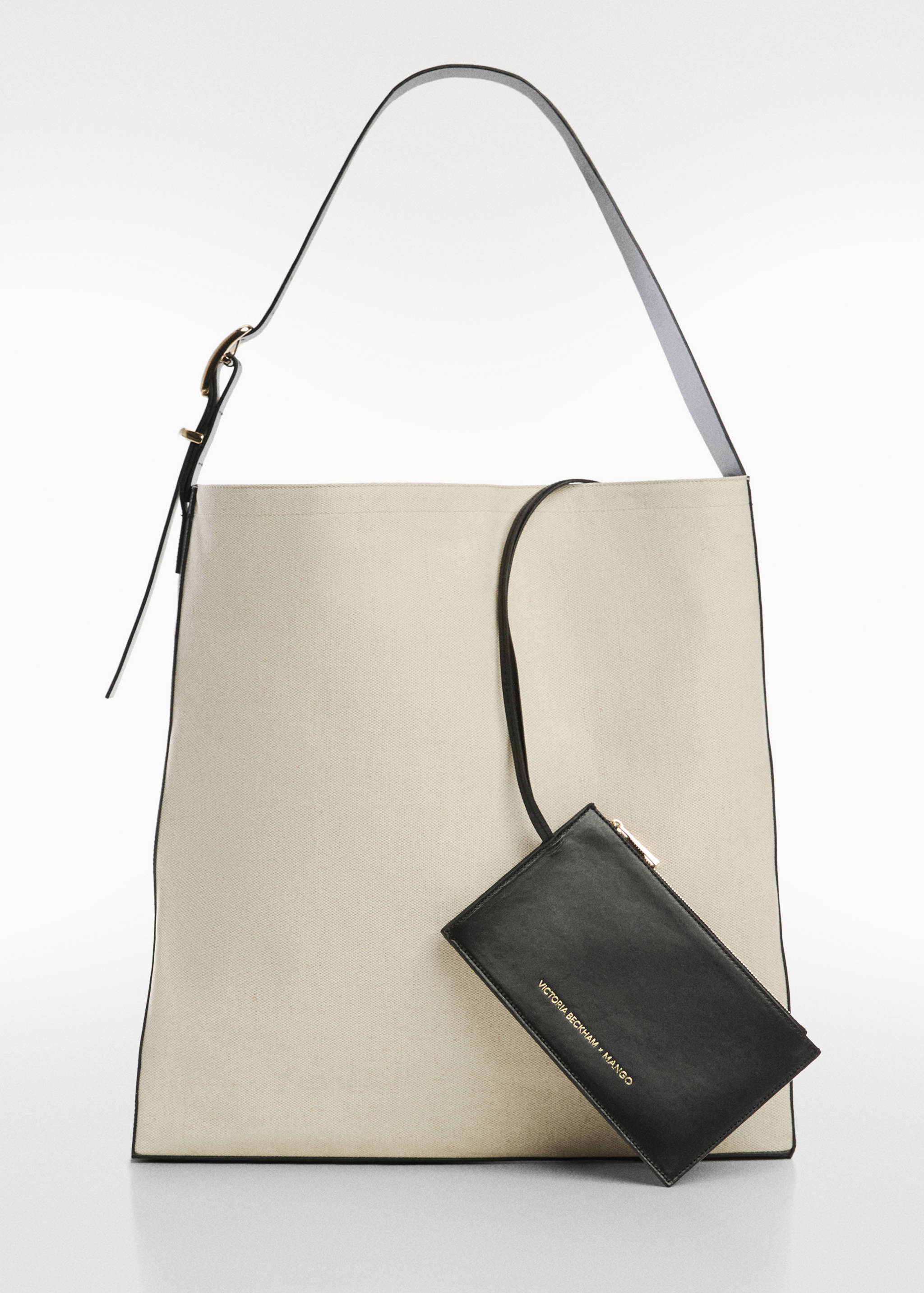 Холщовая макси-сумка с кожаными деталями - Изделие без модели