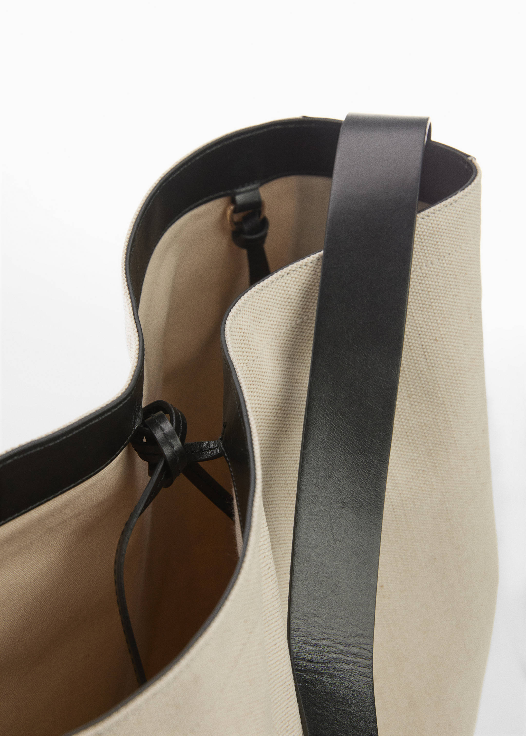 Холщовая макси-сумка с кожаными деталями - Деталь изделия 1