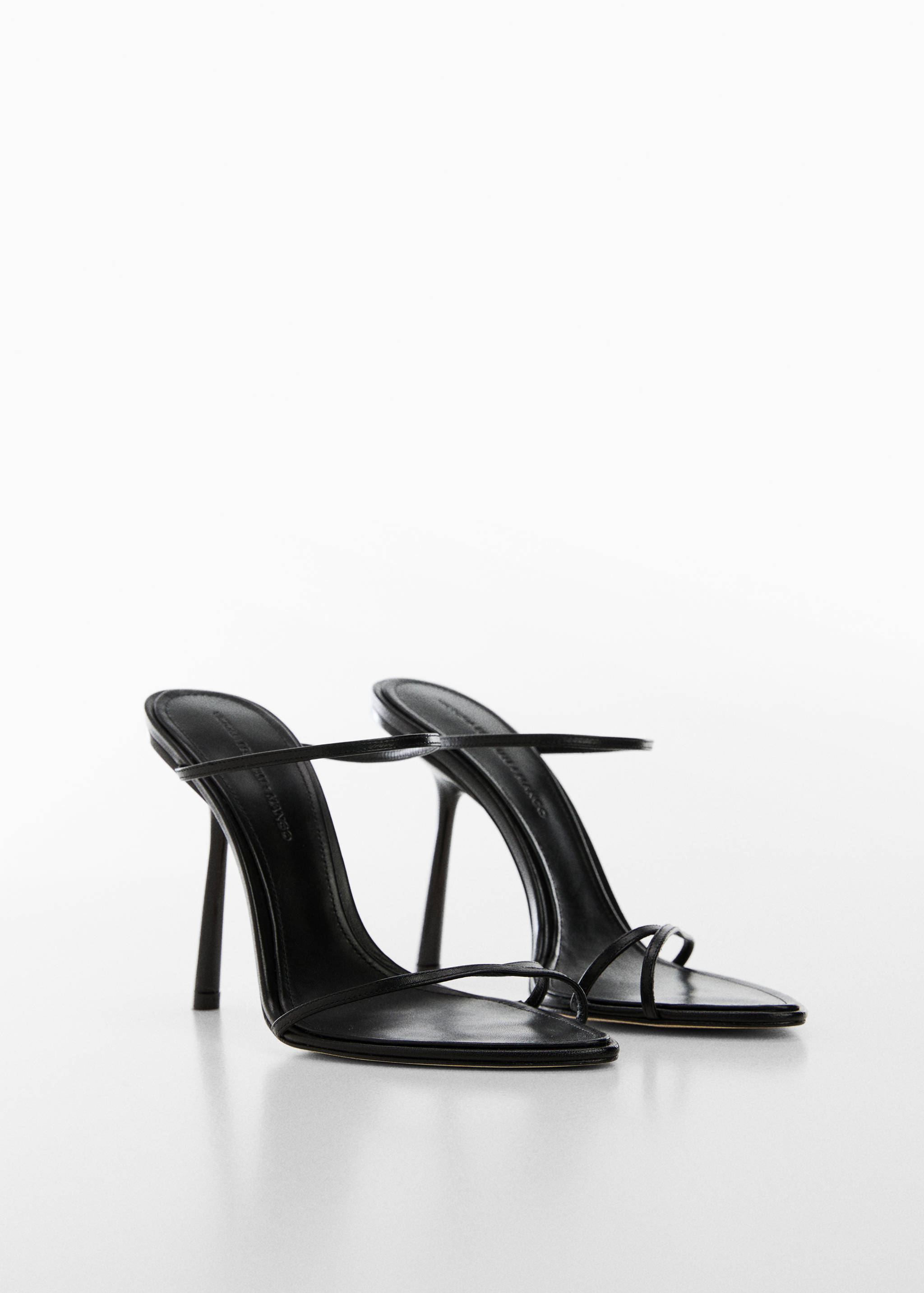 Leather sandal with inclined heel - Medium plane
