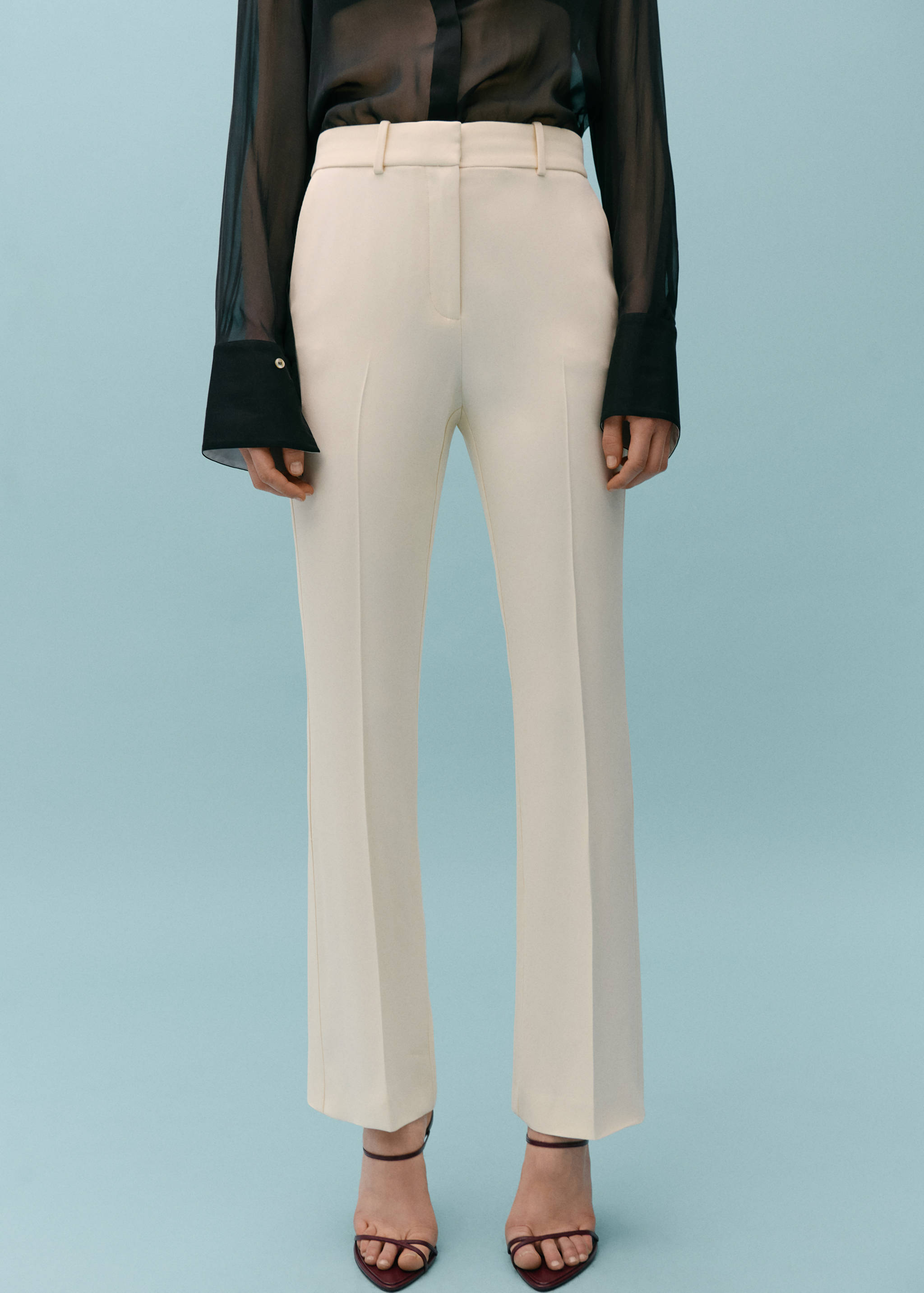 Straight mid-rise trousers - Medium plane