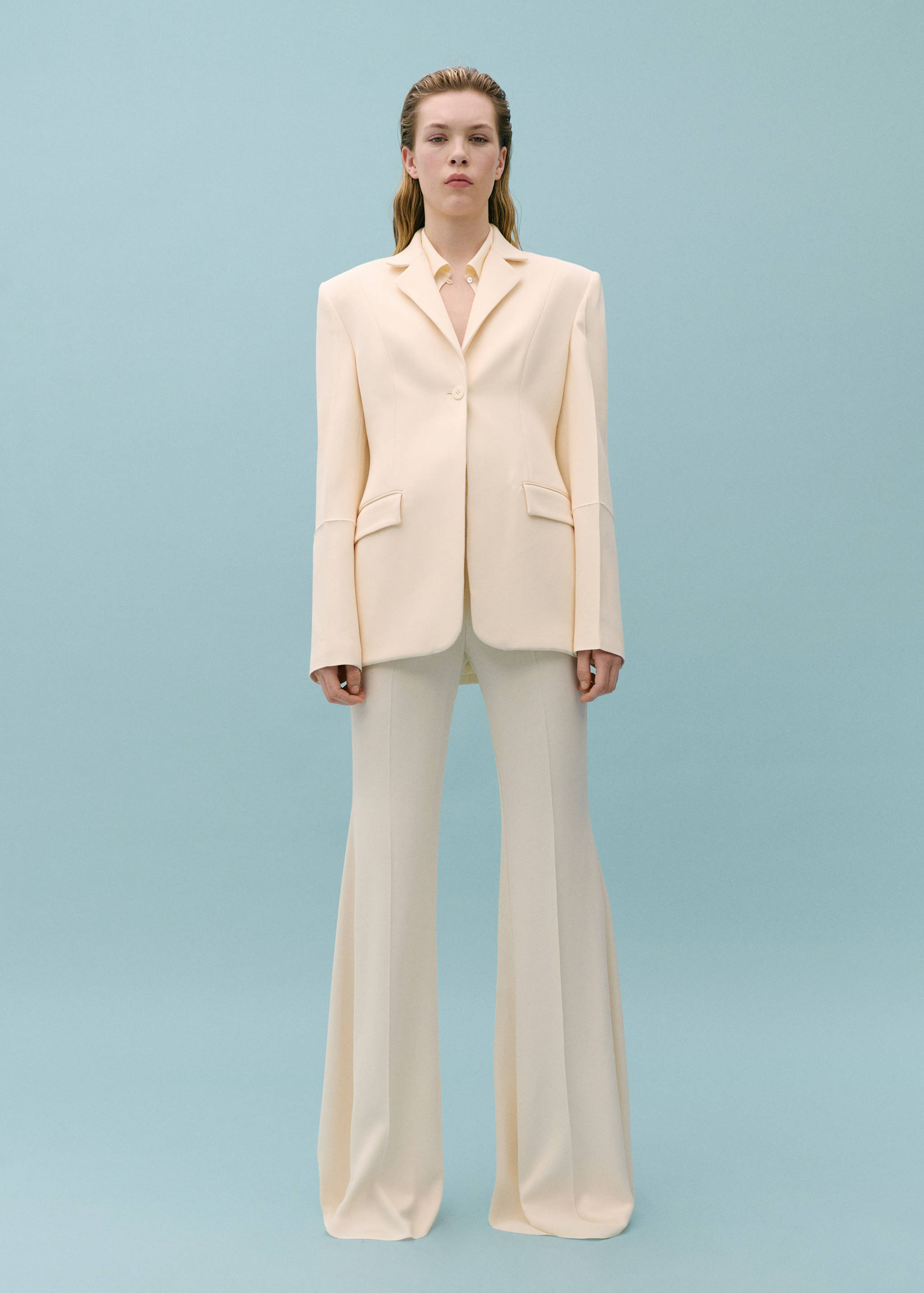 Suit jacket with decorative stitching - General plane
