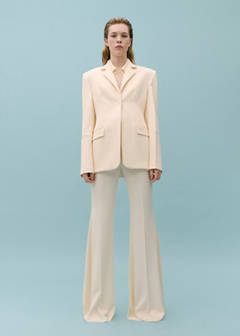 Suit jacket with decorative stitching — Ecru 1