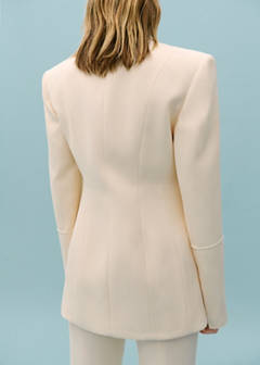 Suit jacket with decorative stitching — Ecru 9