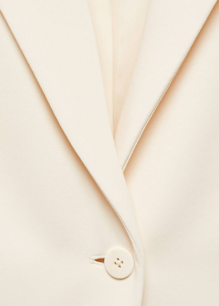 Suit jacket with decorative stitching — Ecru