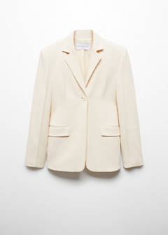 Suit jacket with decorative stitching — Ecru 6
