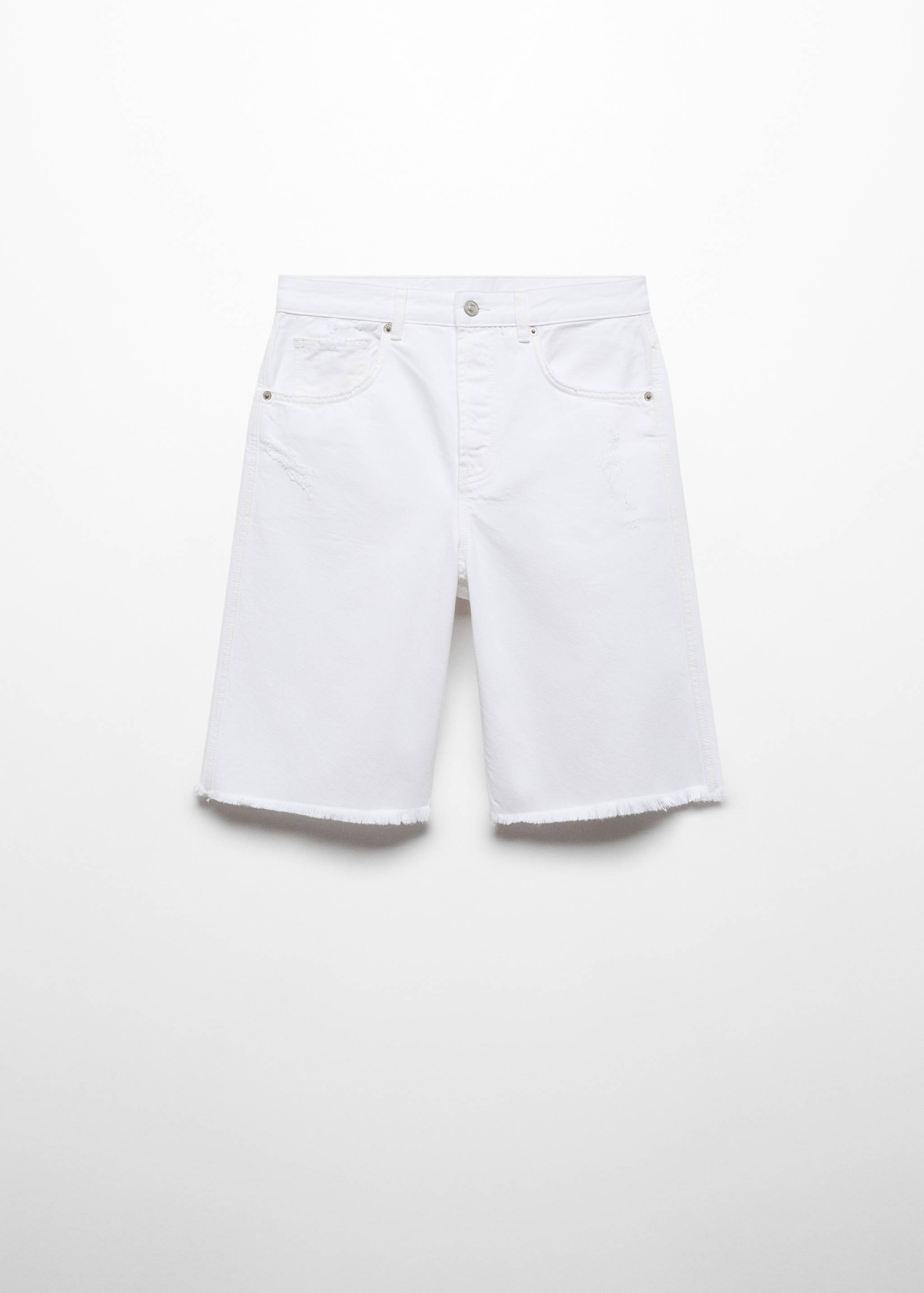Straight-fit denim bermuda shorts - Article without model