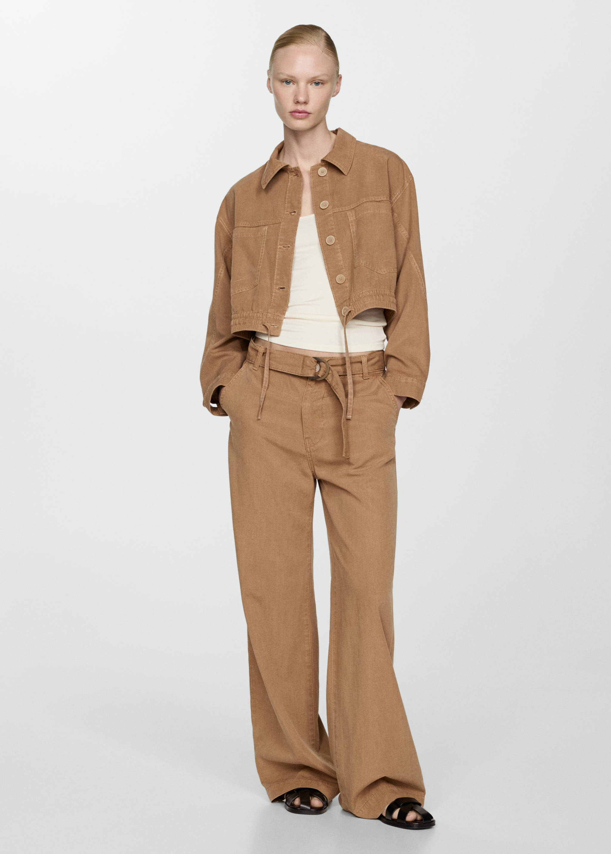 Lyocell jacket with bow - General plane