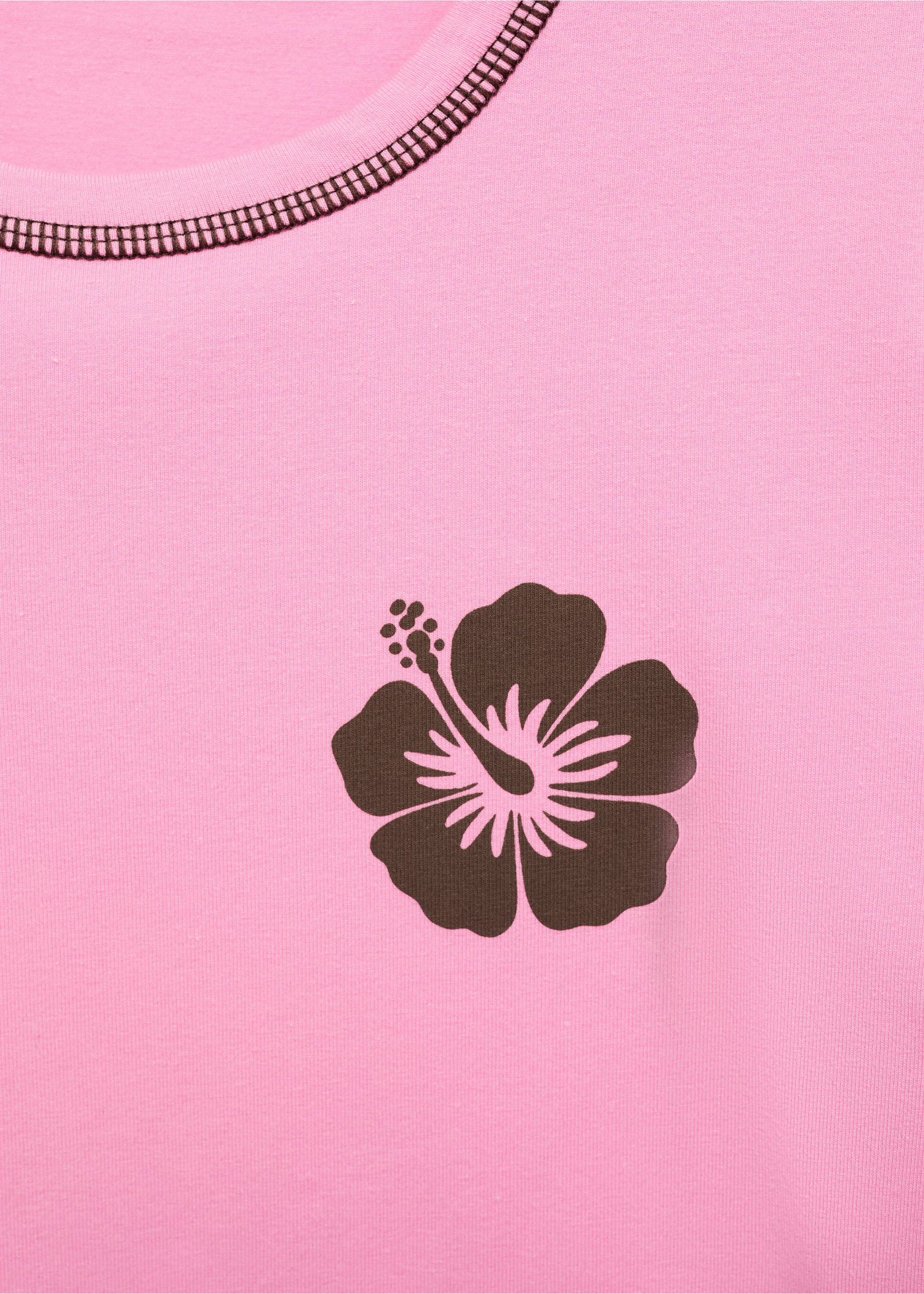 Camiseta crop estampada - Detalle del artículo 8, Rosa pastel. Ref: 67039232-00.