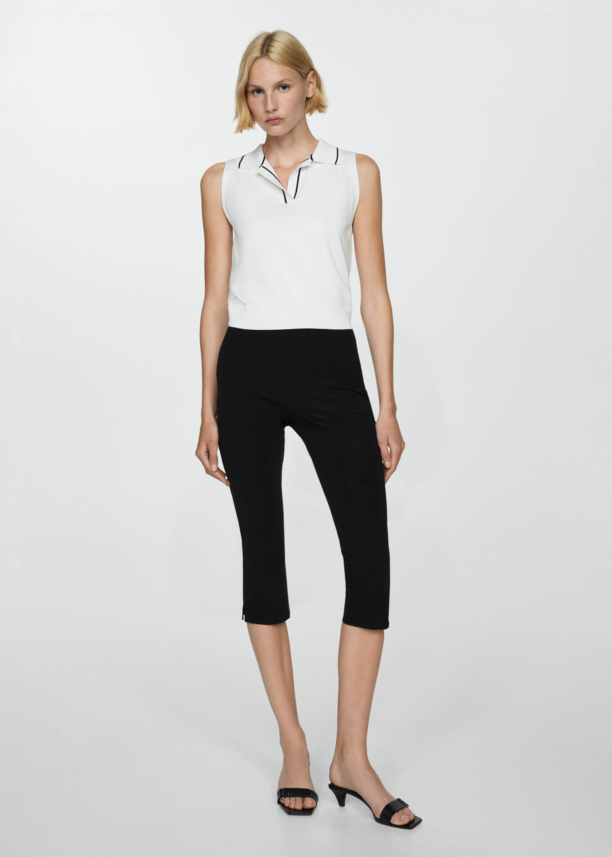 Polo-neck knitted top - General plane