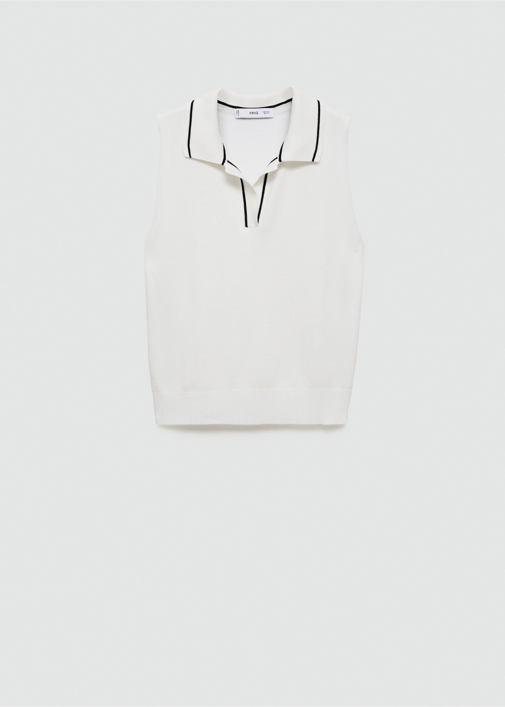 Polo-neck knitted top - Article without model, Ecru. Ref: 67039405-00.