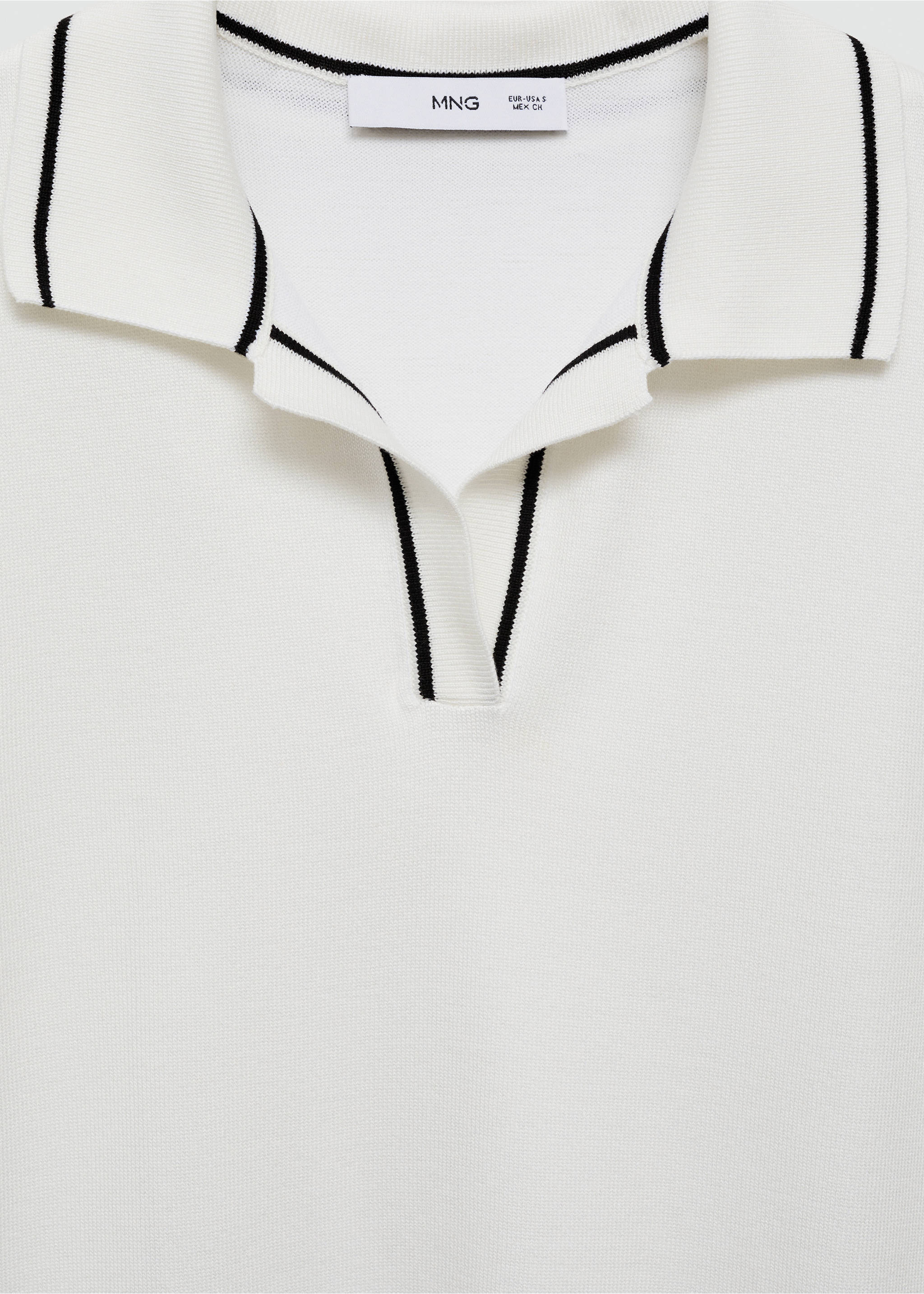 Polo-neck knitted top - Details of the article 8, Ecru. Ref: 67039405-00.