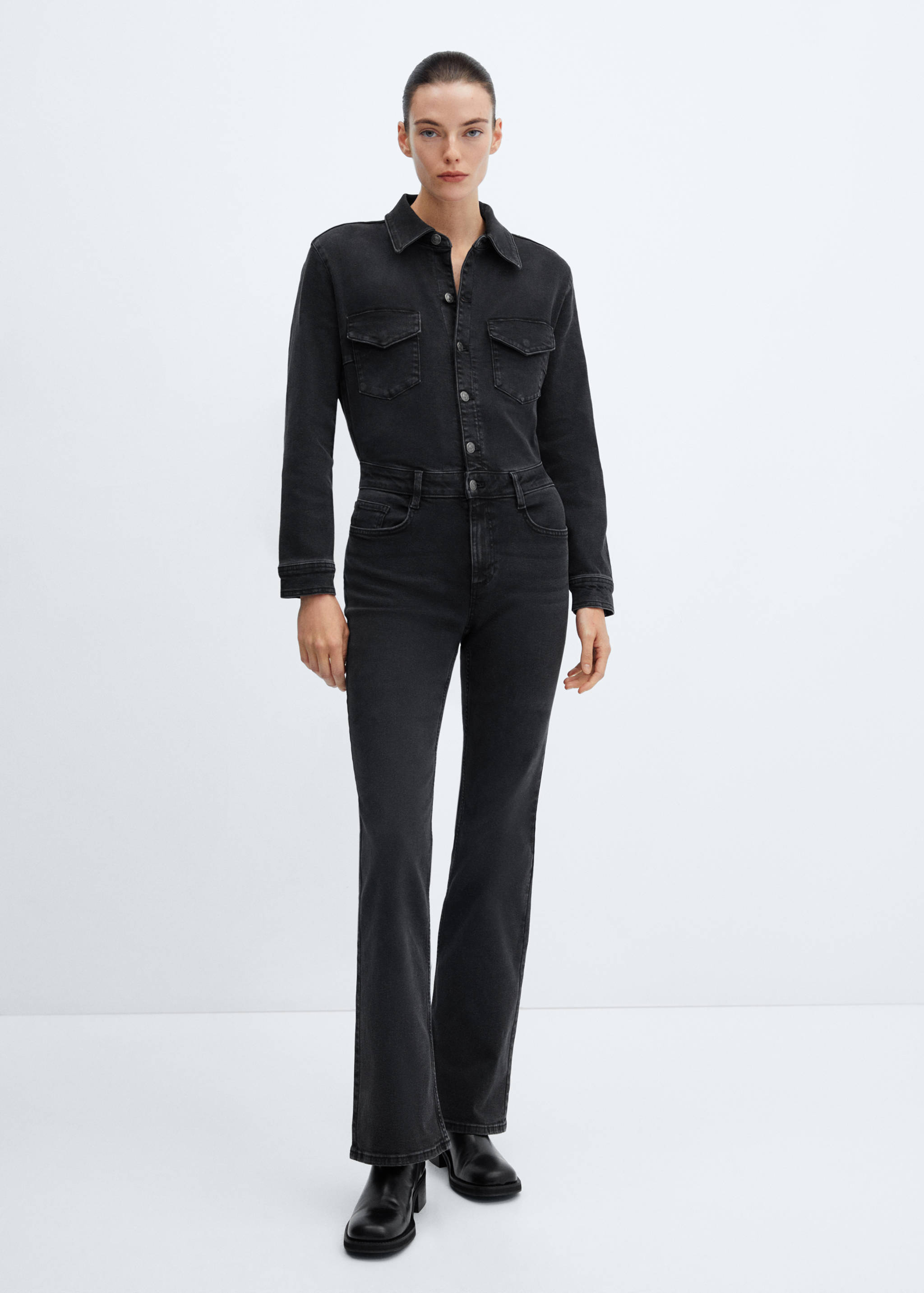 Long denim jumpsuit - General plane