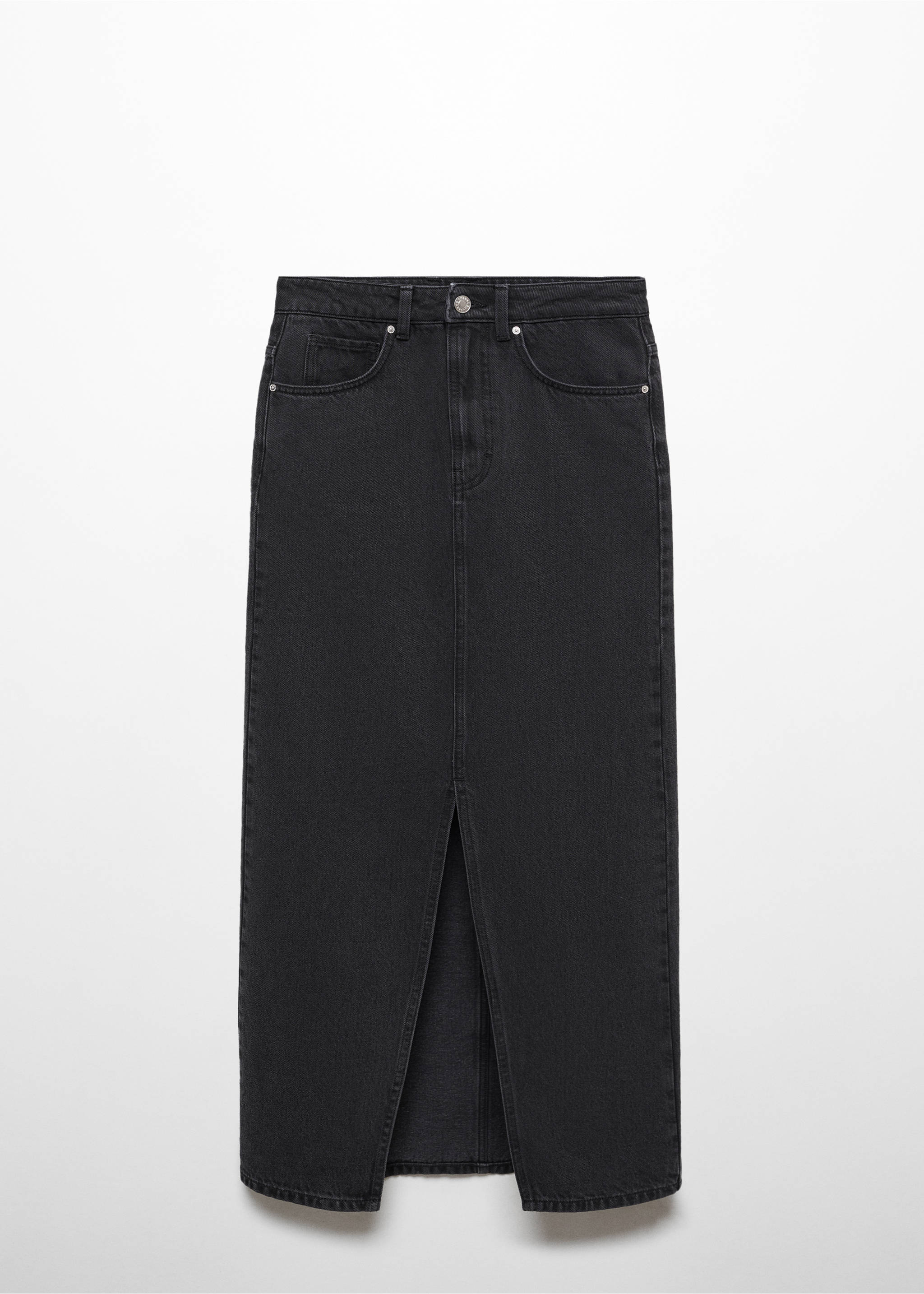 Jupe jean fendue - Article sans modèle, Black denim. Ref: 67040261-00.