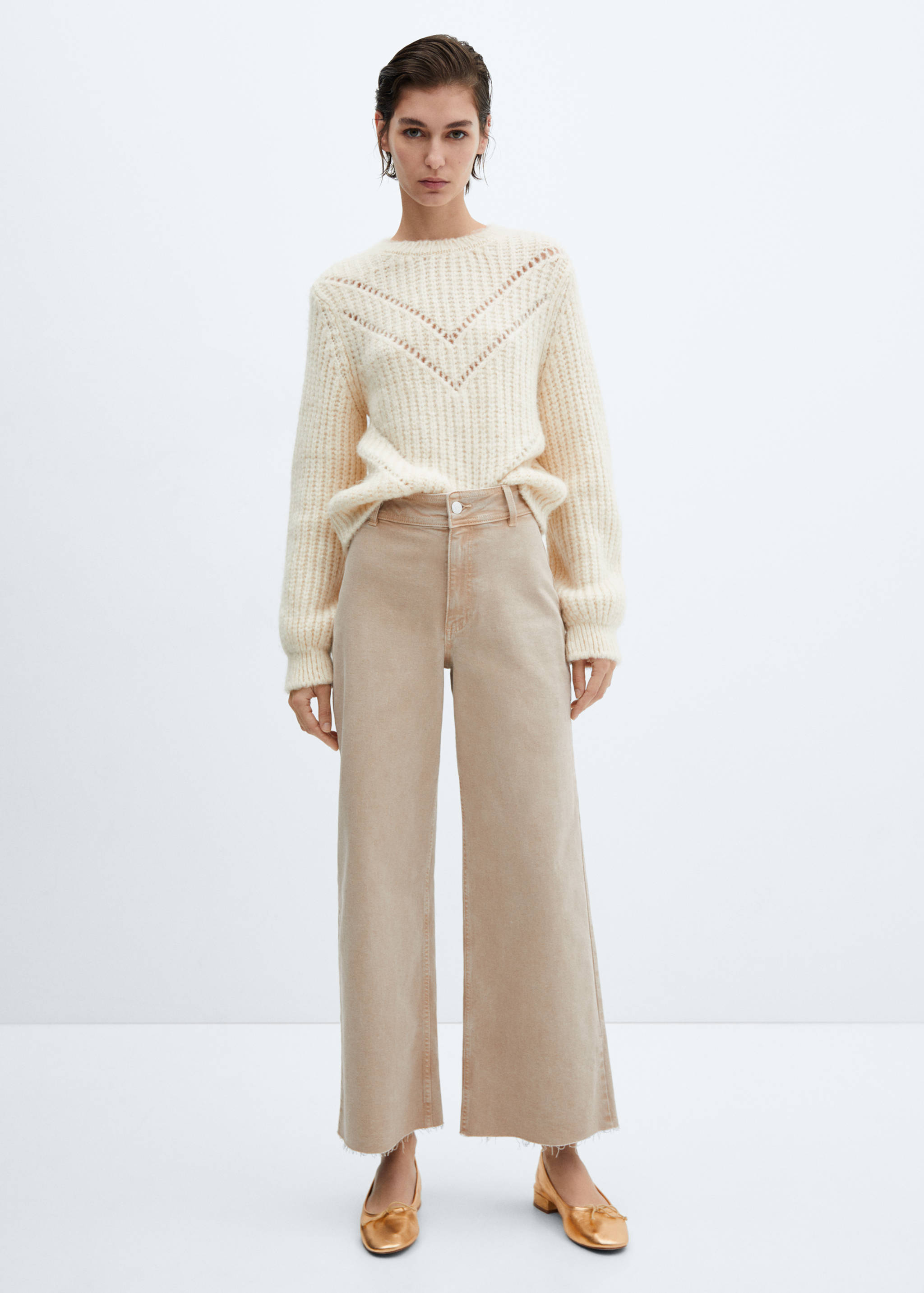 Jean style jupe-culotte Catherin taille haute - Plan général