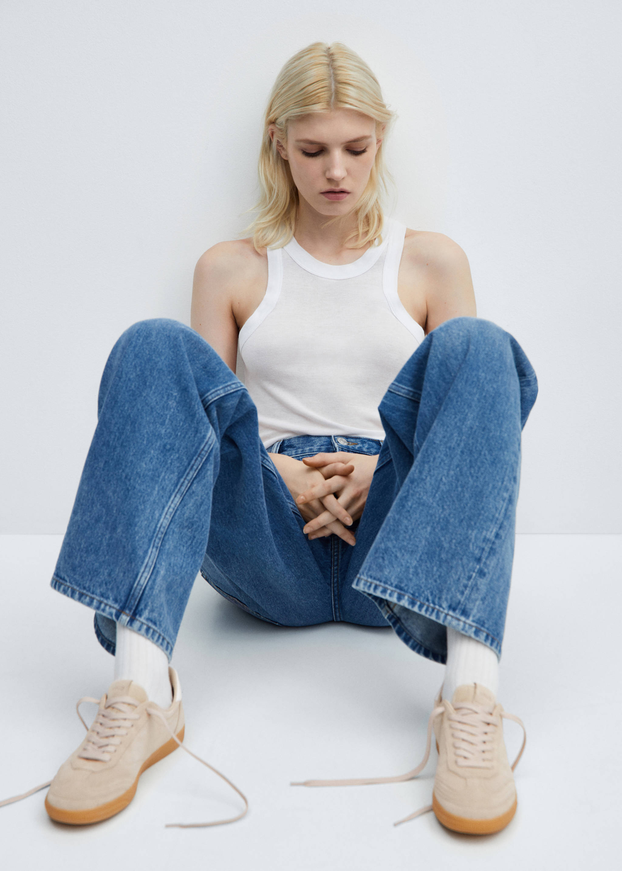 Lace-up leather sneakers - General plane