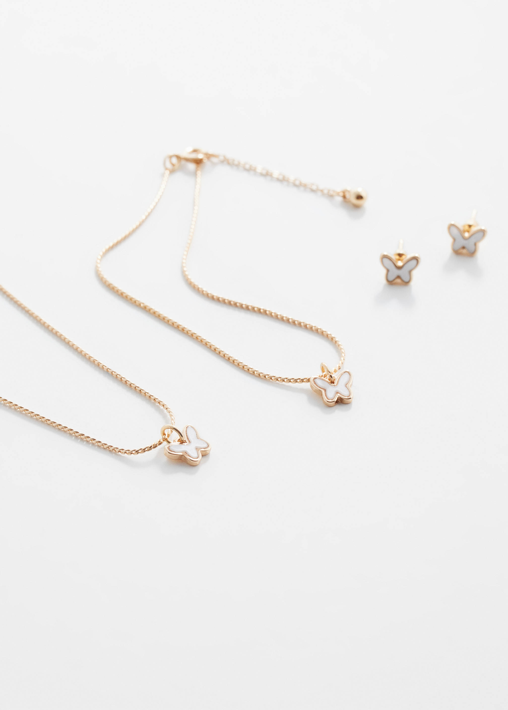 Set of necklace, bracelet and earrings - Medium plane