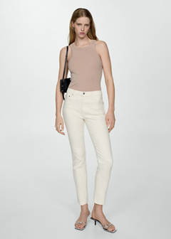 Claudia slim-fit cropped jeans — Ecru 2