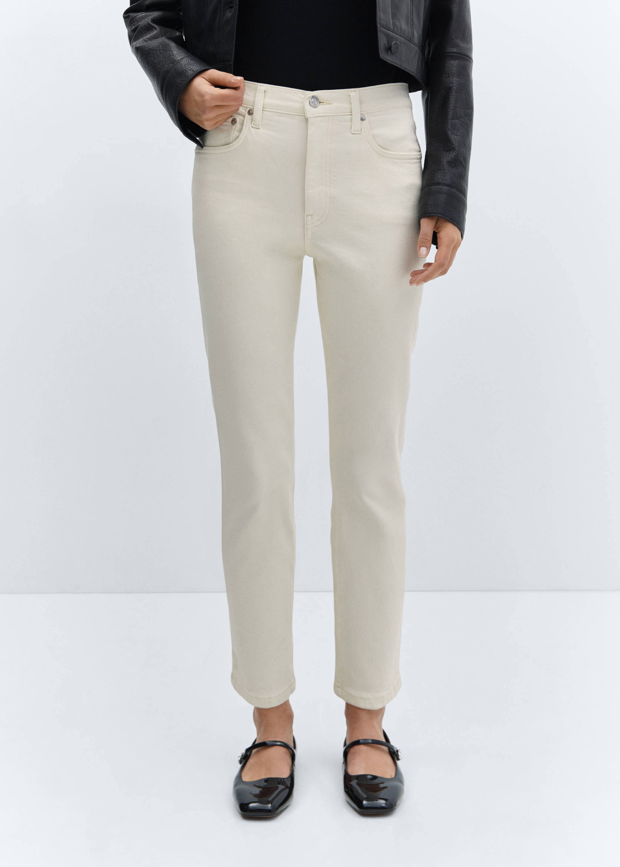 Claudia slim-fit cropped jeans - Medium plane