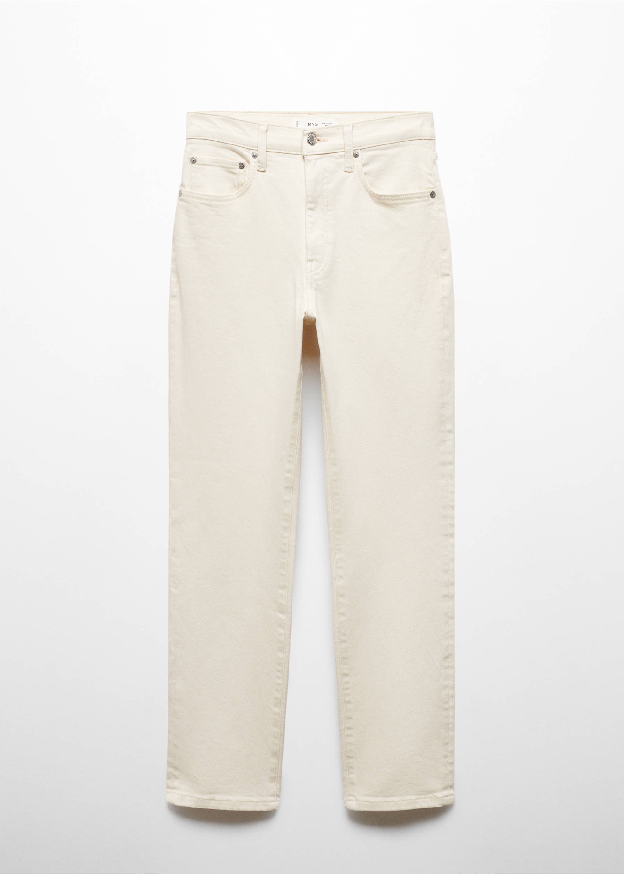 Claudia slim-fit cropped jeans - Article without model, Ecru. Ref: 67040326-00.