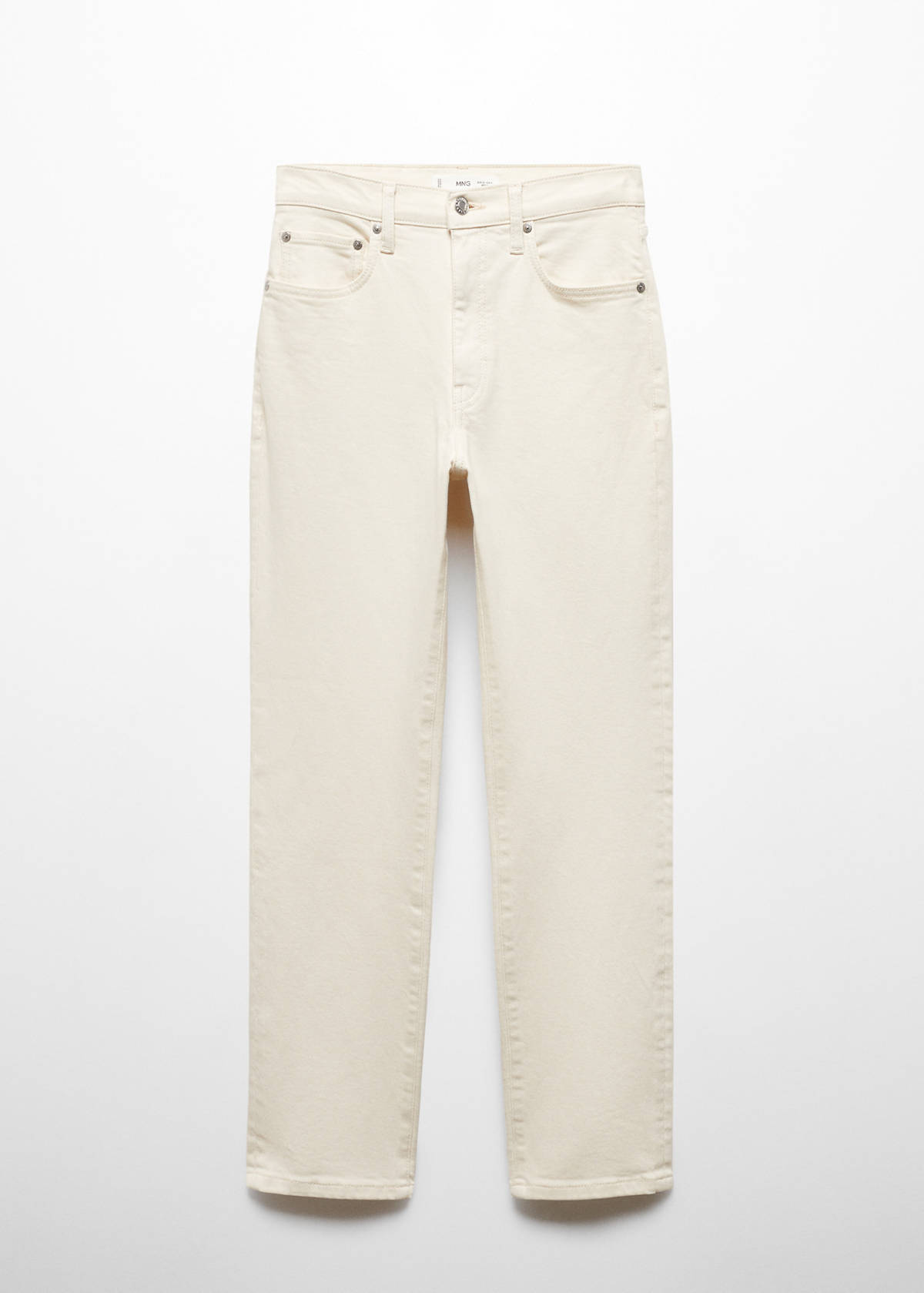 Claudia slim-fit cropped jeans — Ecru