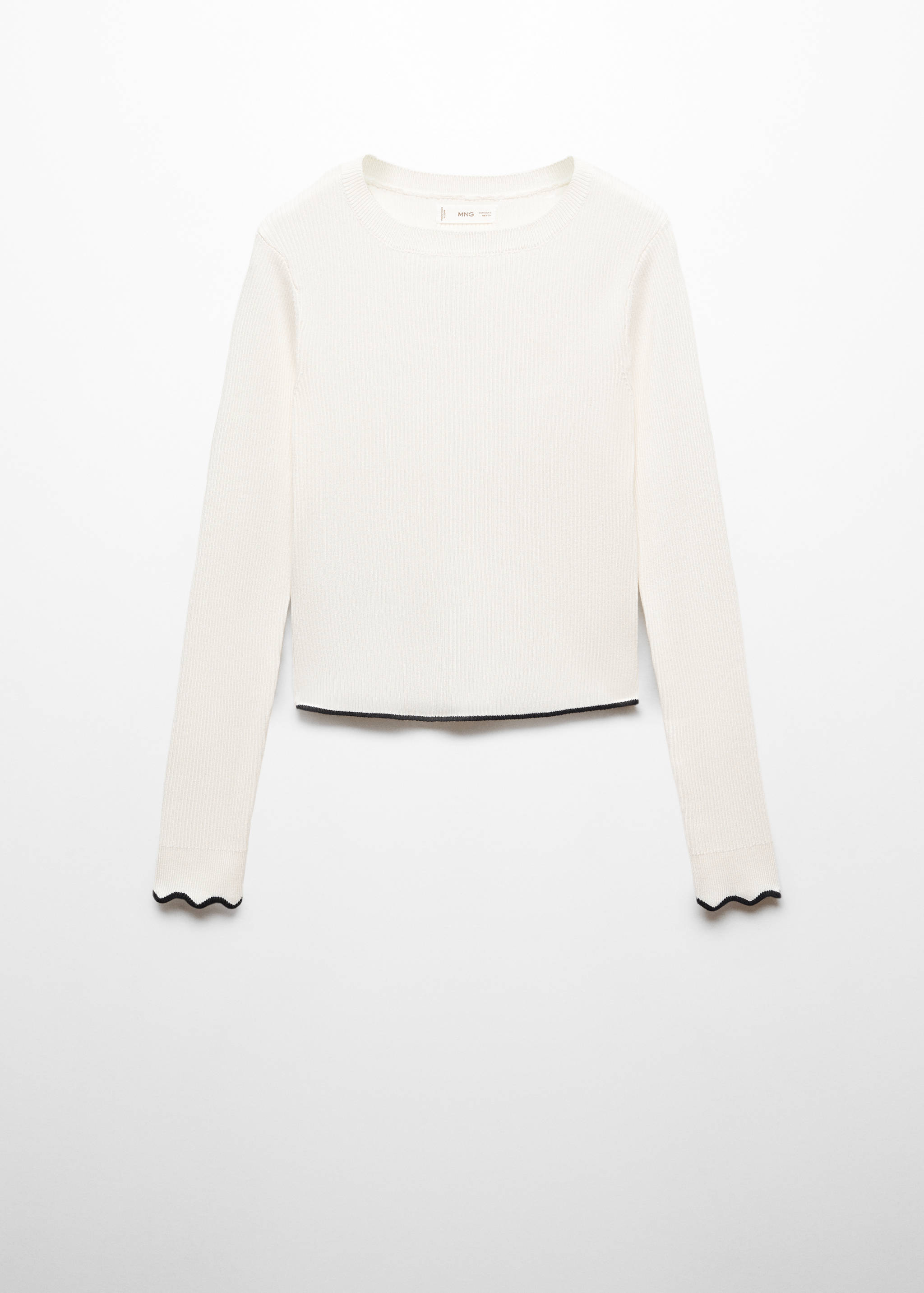 Pull-over maille côtelée contrasté - Article sans modèle