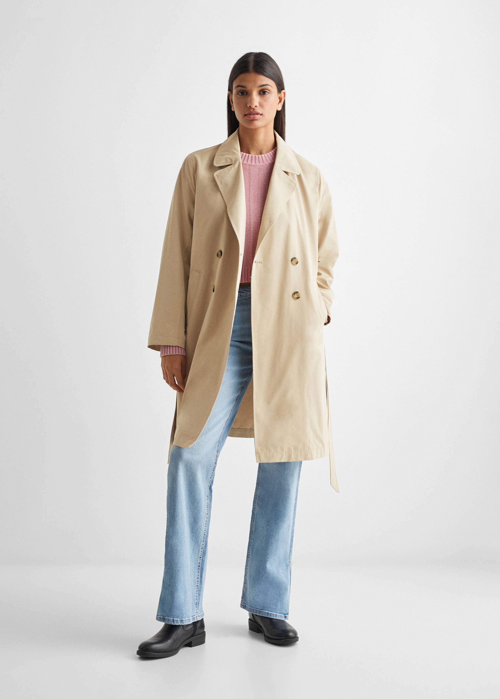 Classic trench coat with belt - General plane