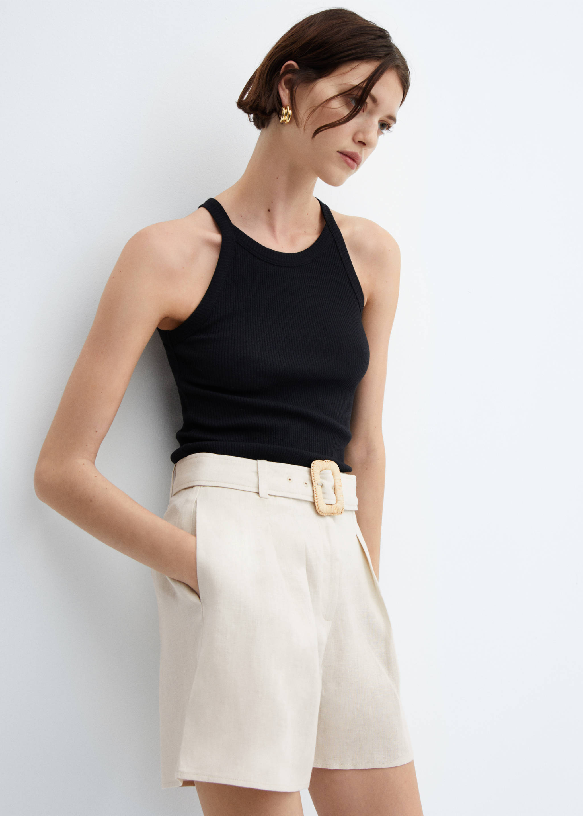 Shorts lino cinturón - Detalle del artículo 1