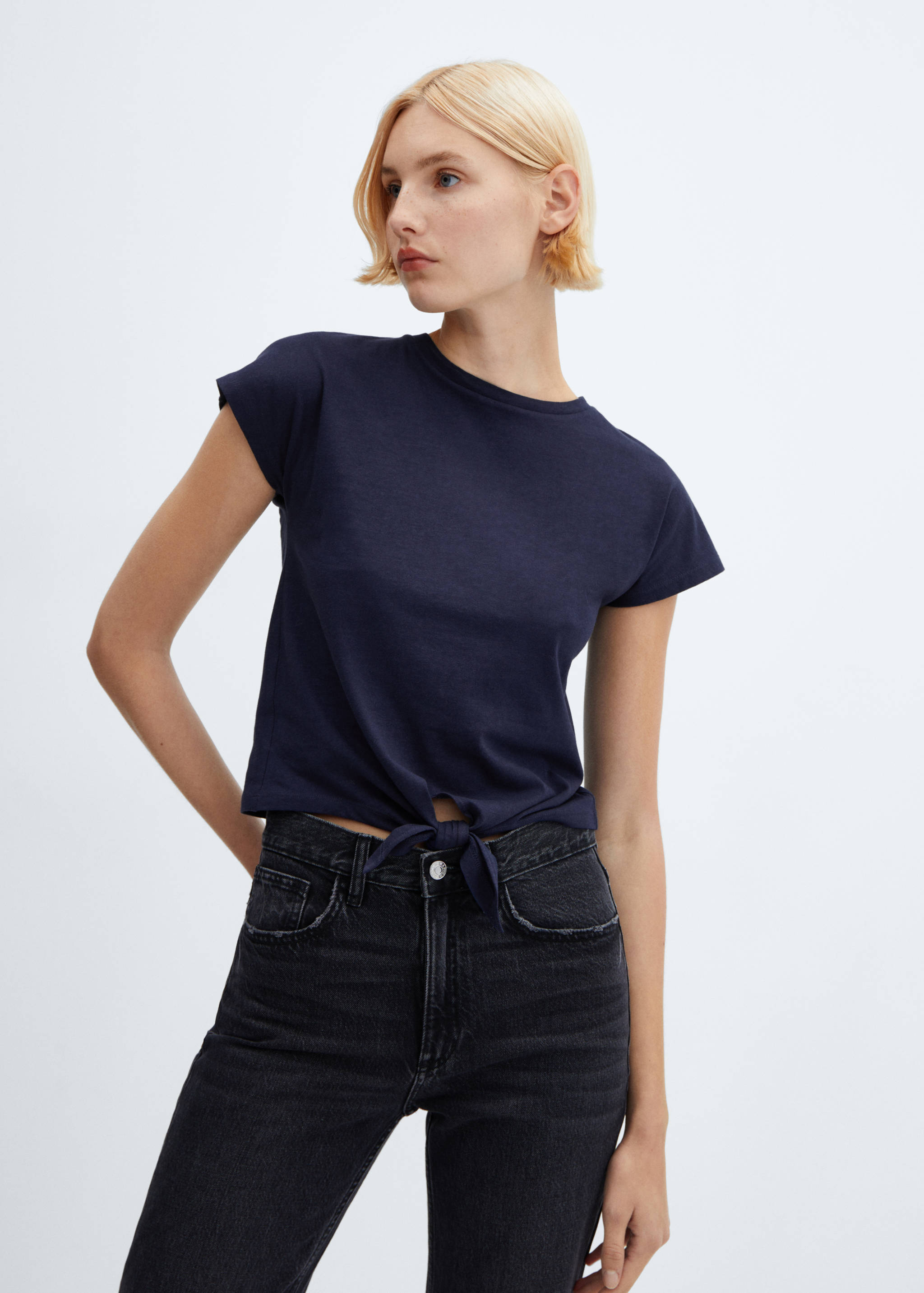 Camiseta algodón nudo - Plano medio