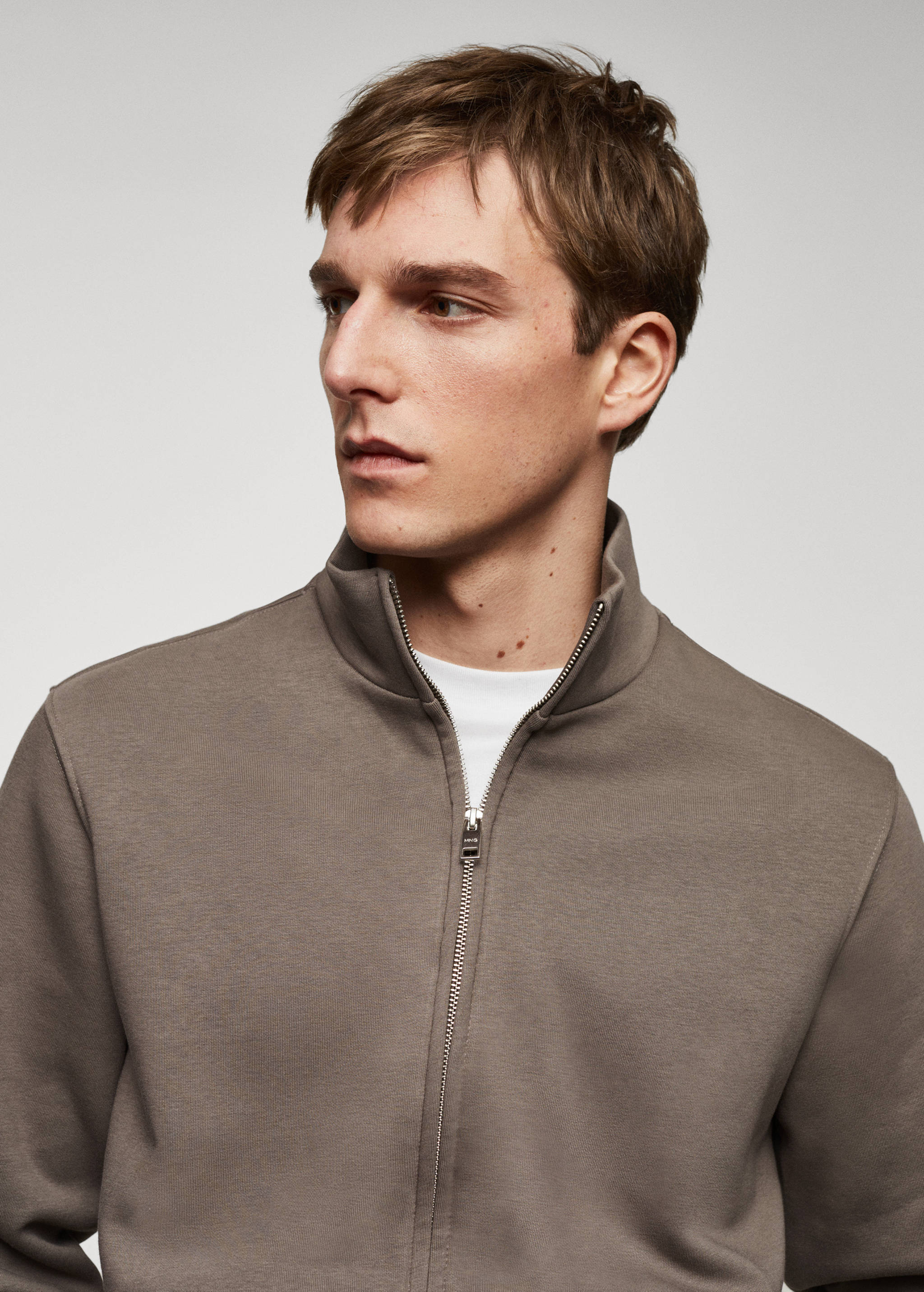 Zipper cotton sweater - Details of the article 1