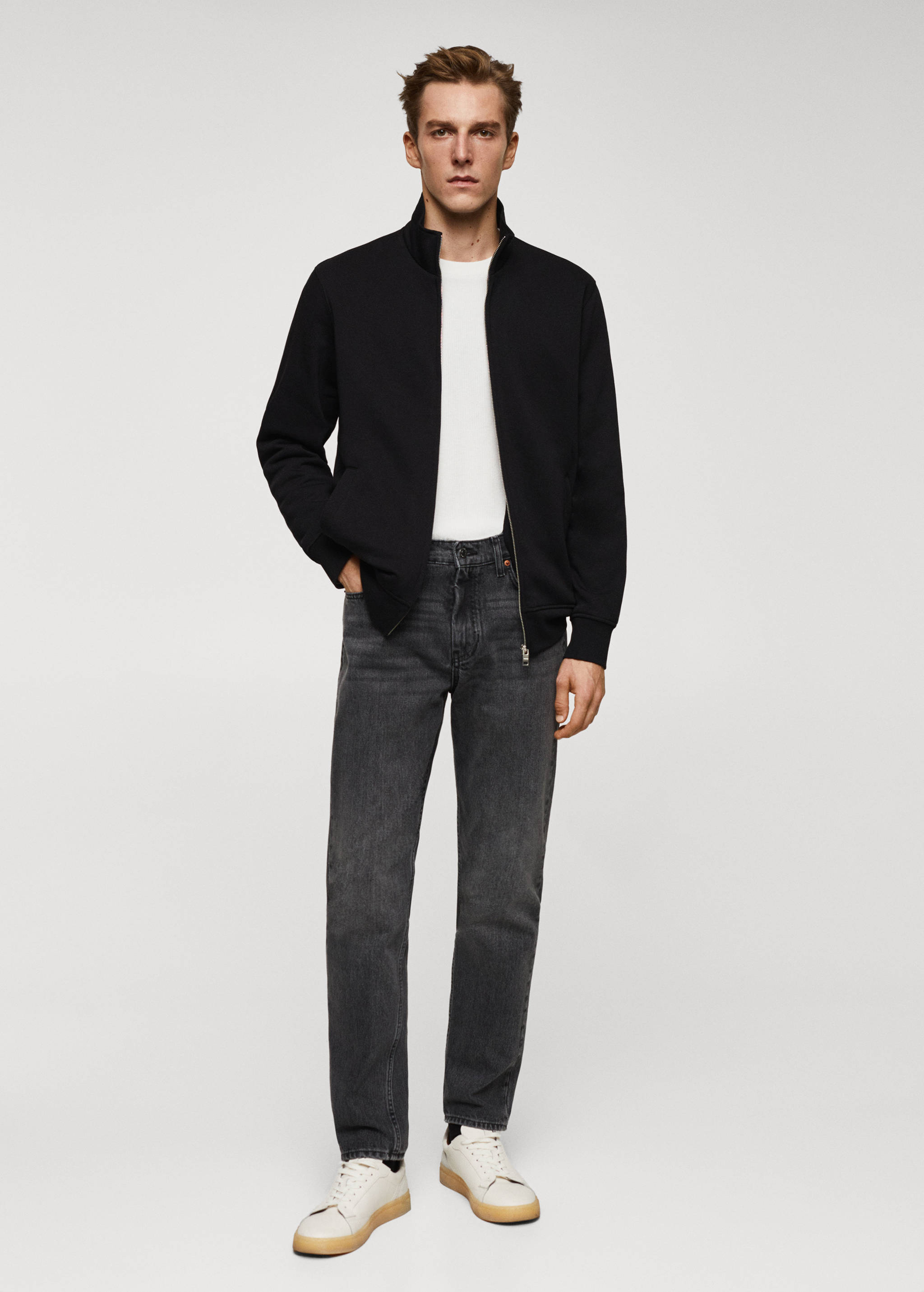 Zipper cotton sweater - General plane