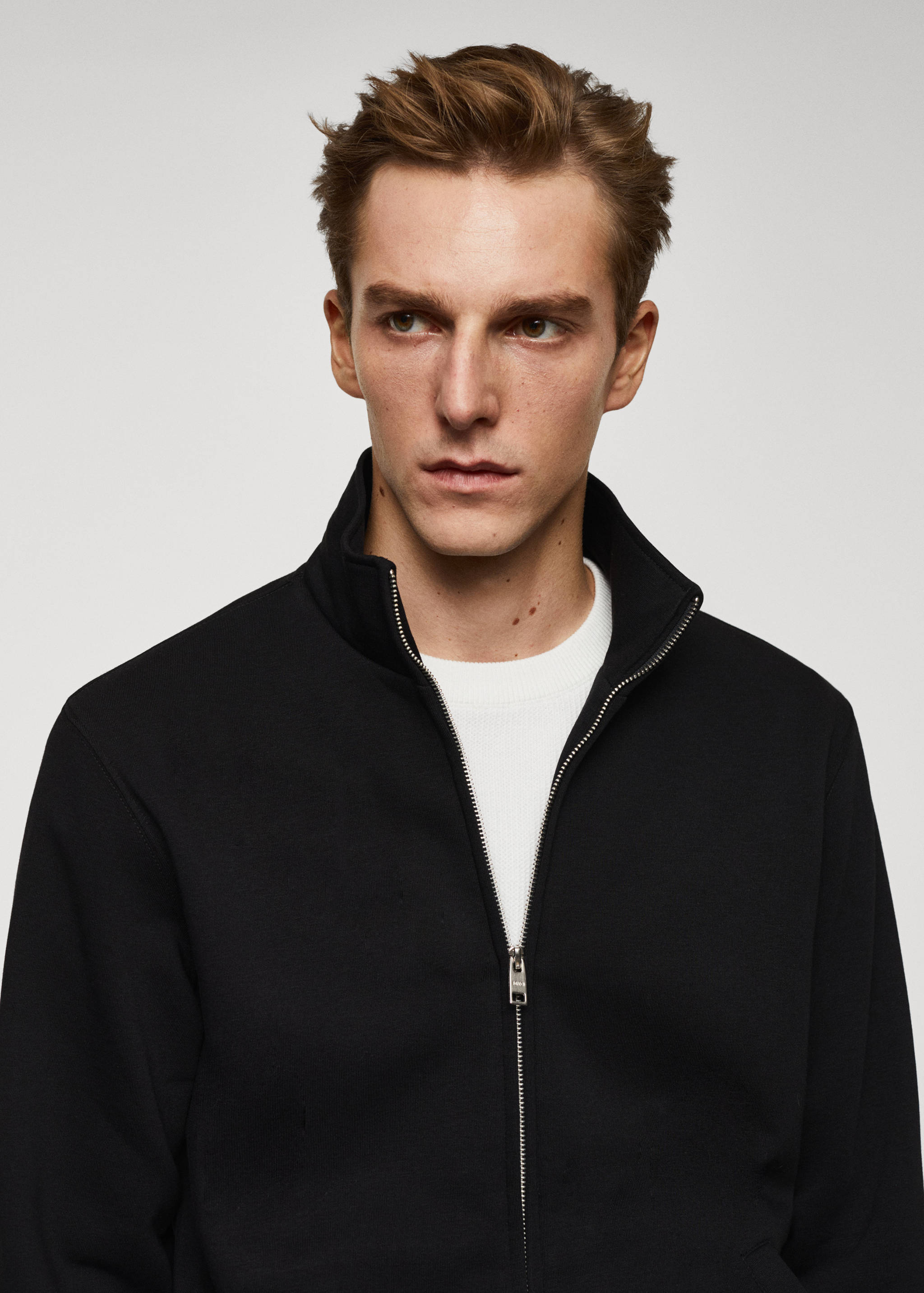 Zipper cotton sweater - Details of the article 1