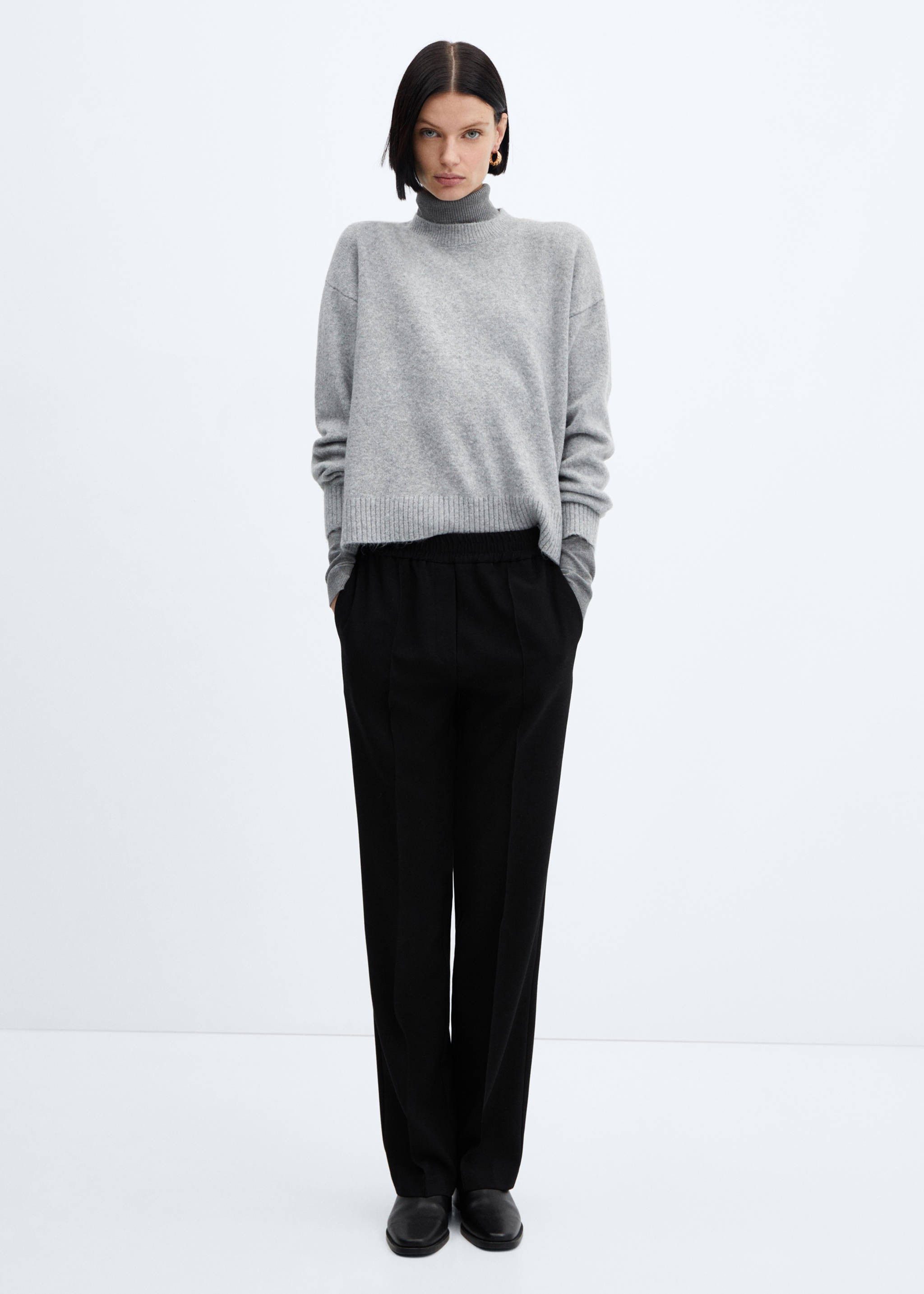 Straight-fit trousers with elastic waist - General plane