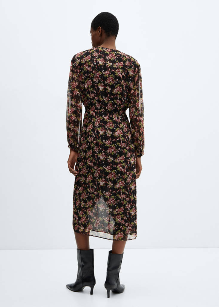 Knot print dress — Black