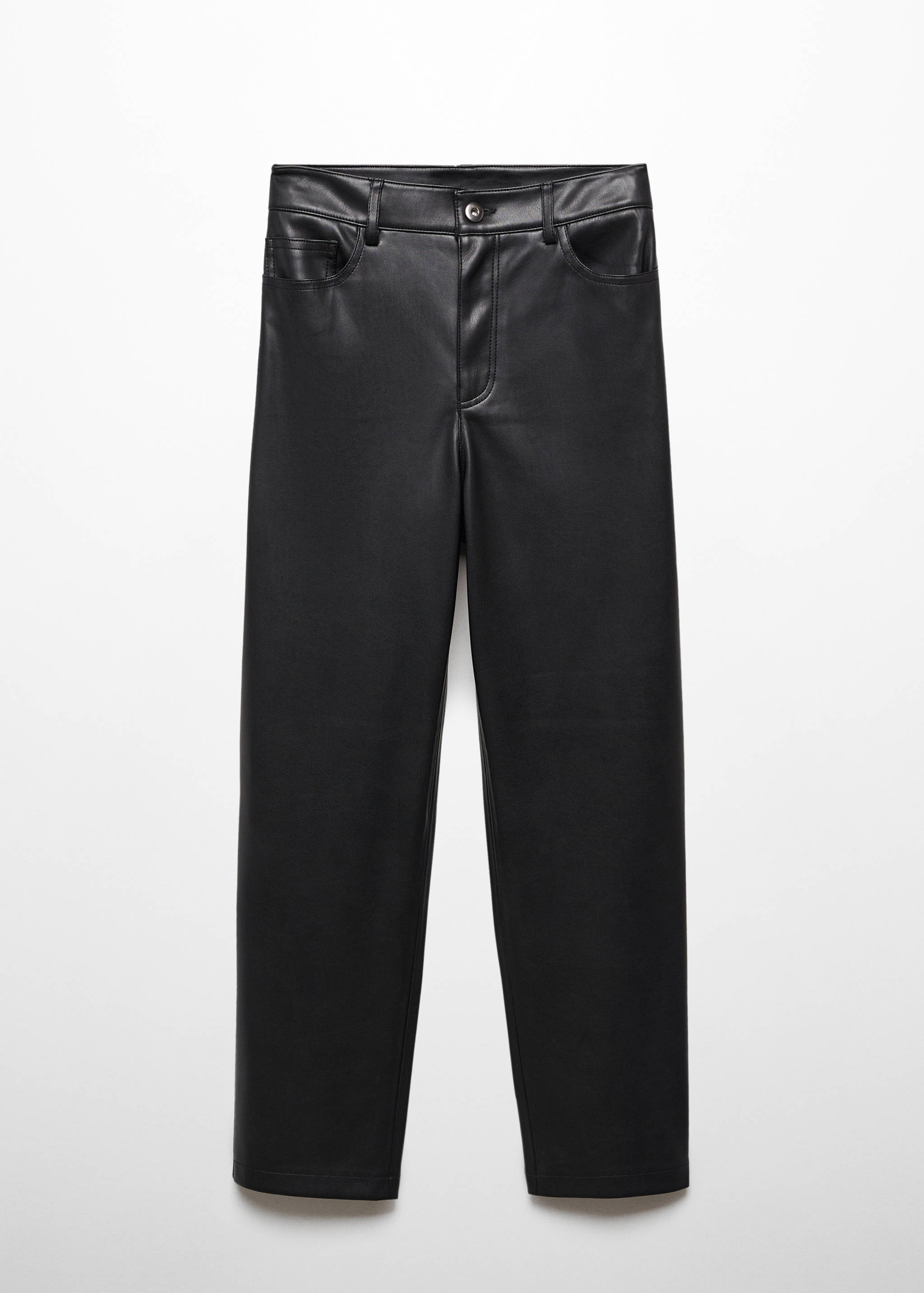 Straight-leg faux-leather trousers - Article without model