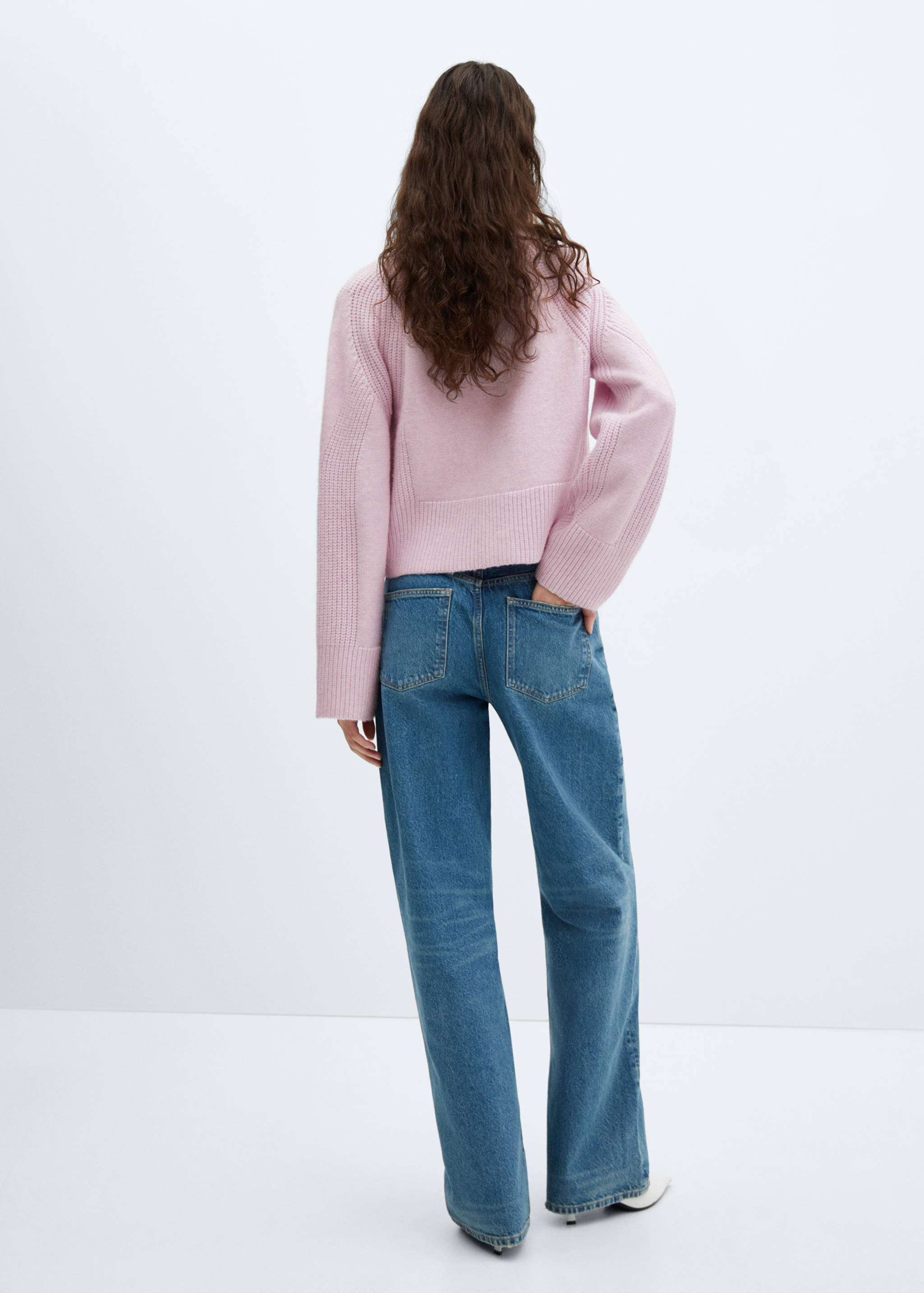 V-neck knitted cardigan - Reverse of the article