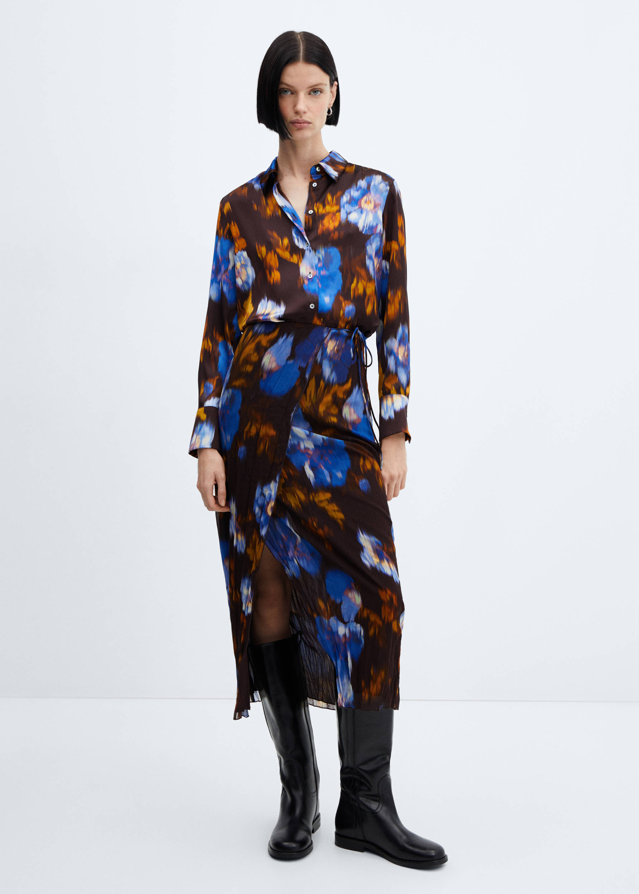 Satin print shirt - General plane