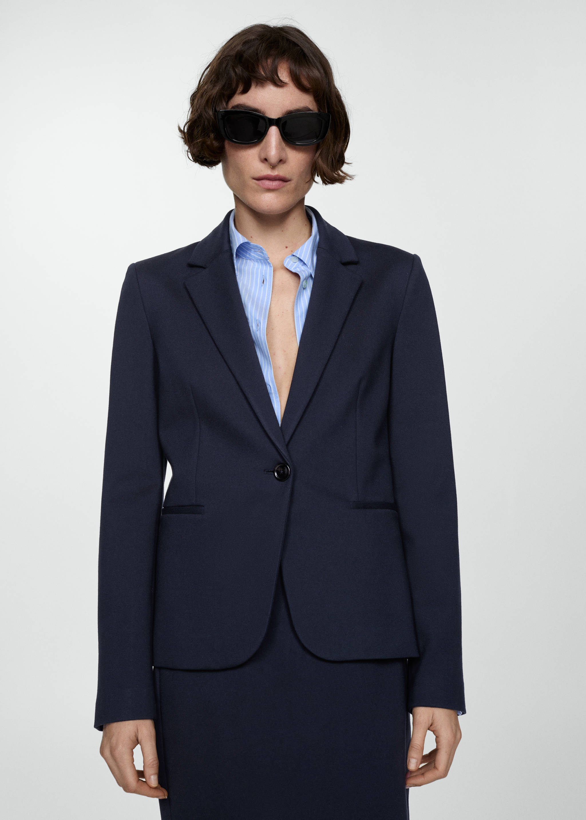 Fitted roma-knit jacket - Medium plane