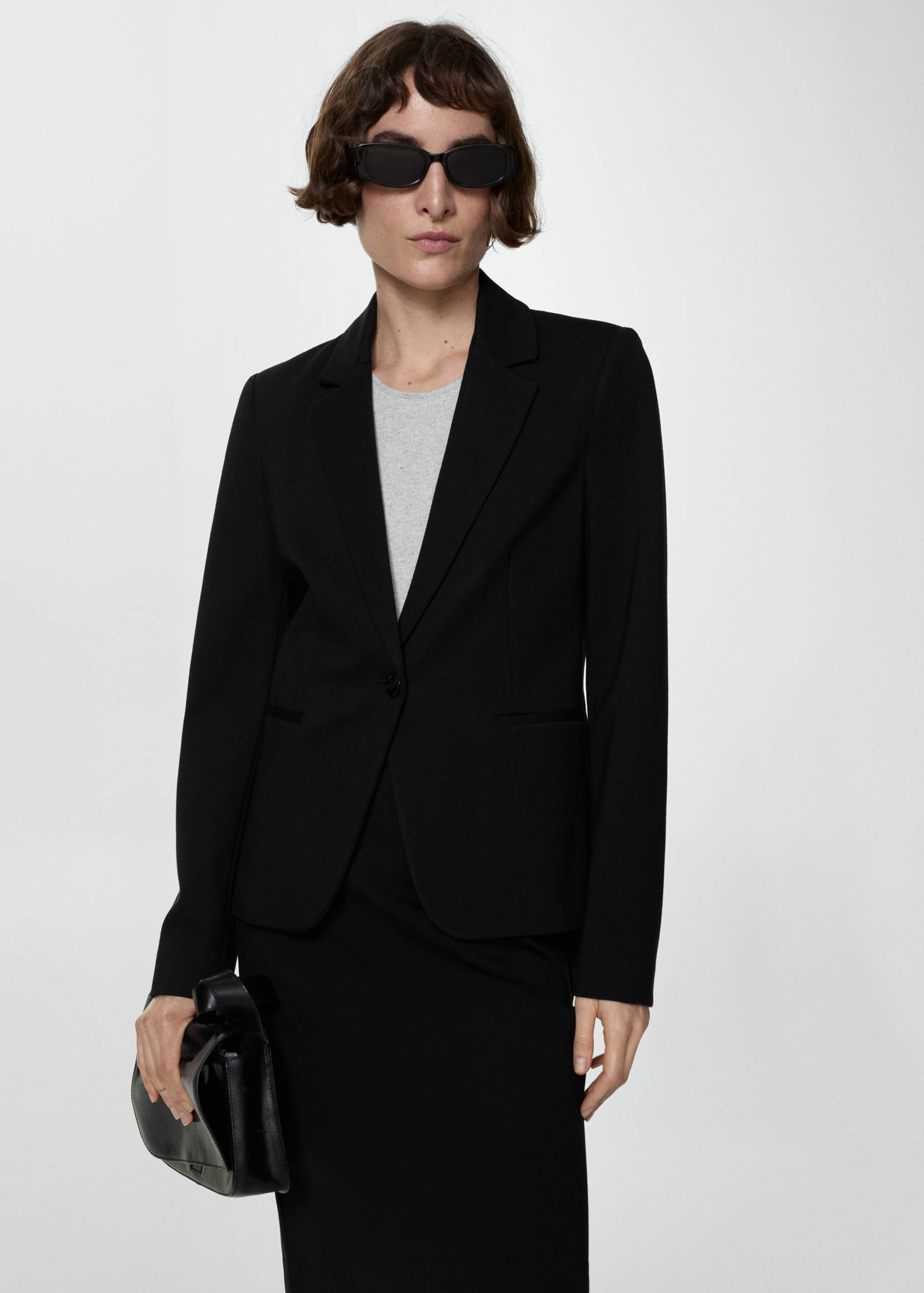 Fitted roma-knit jacket - Medium plane