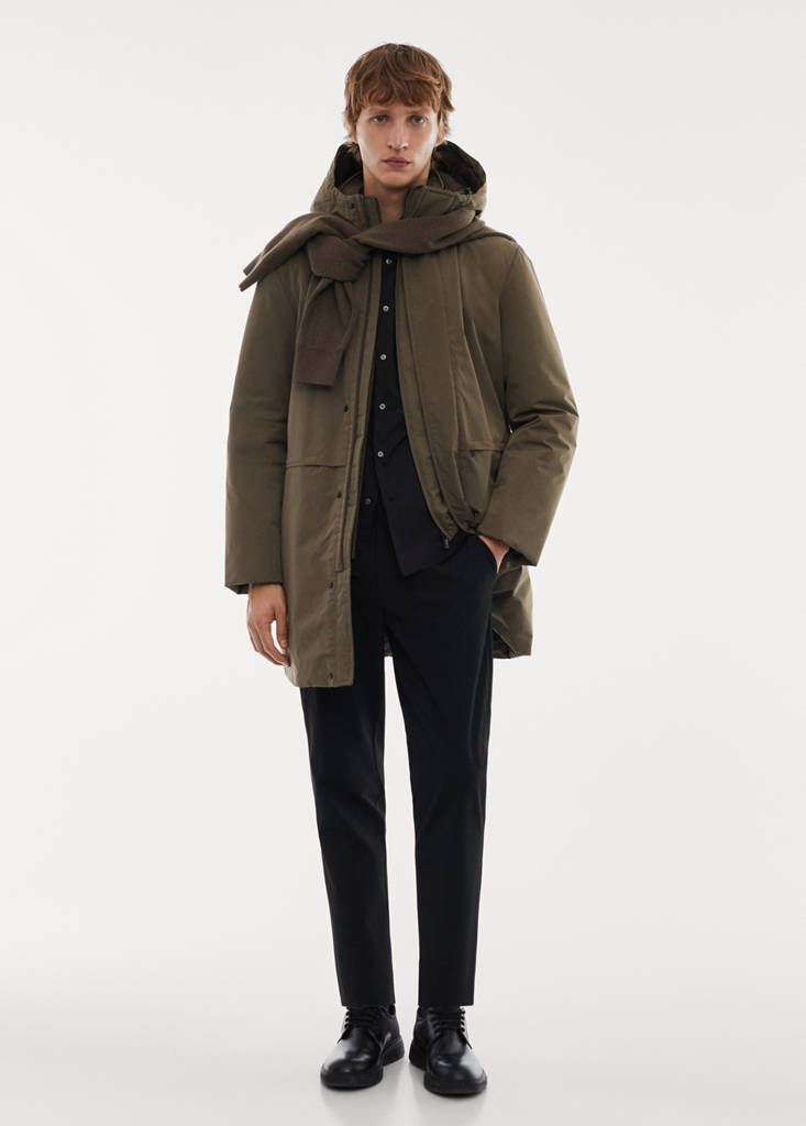 SOFEELATE® padded parka with hood — Khaki