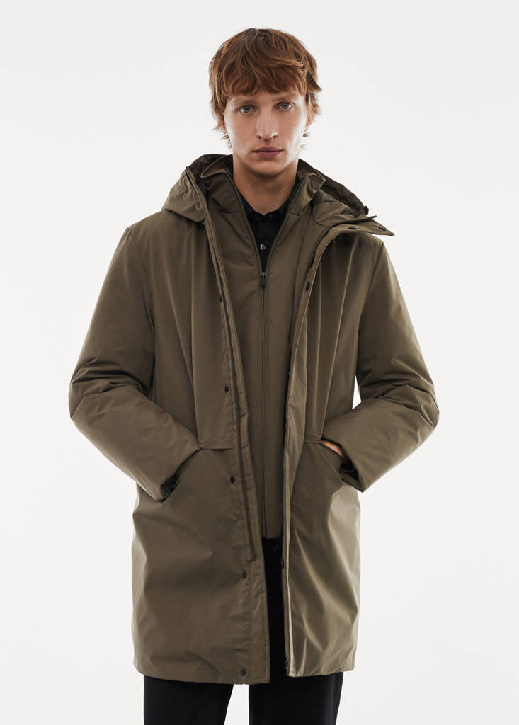 SOFEELATE® padded parka with hood — Khaki