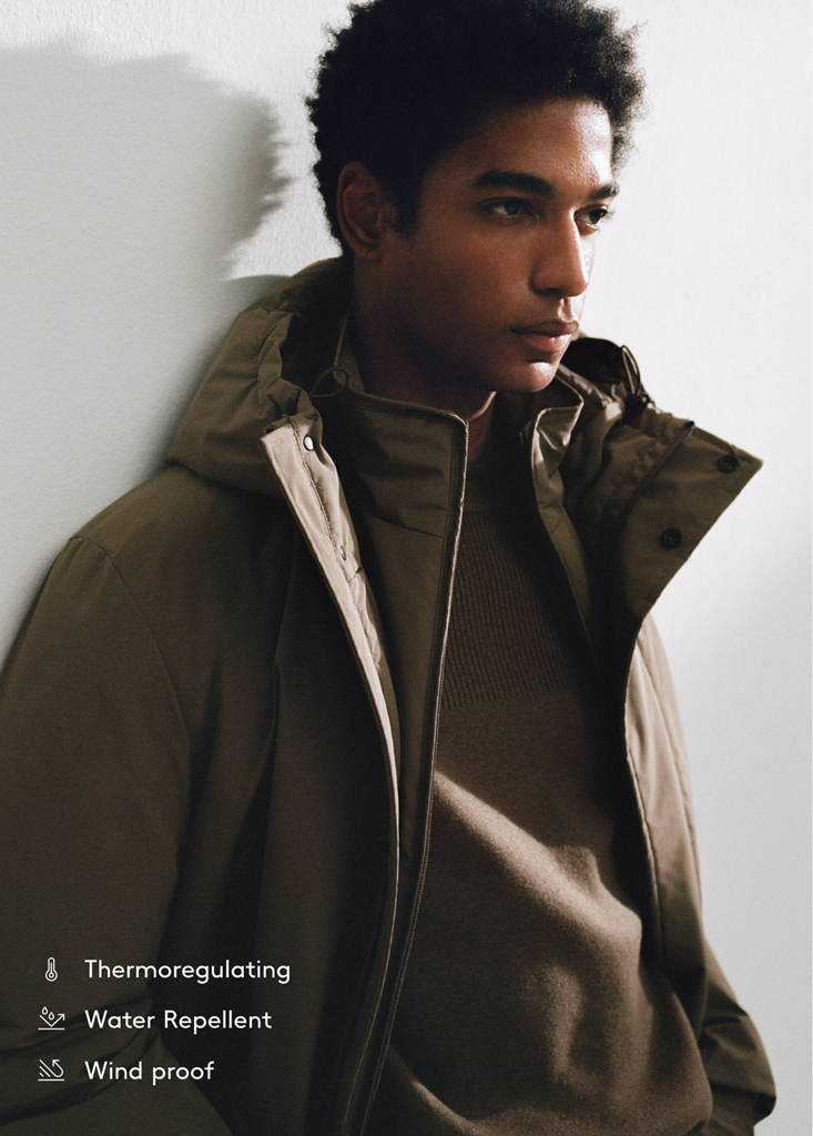 SOFEELATE® padded parka with hood — Khaki