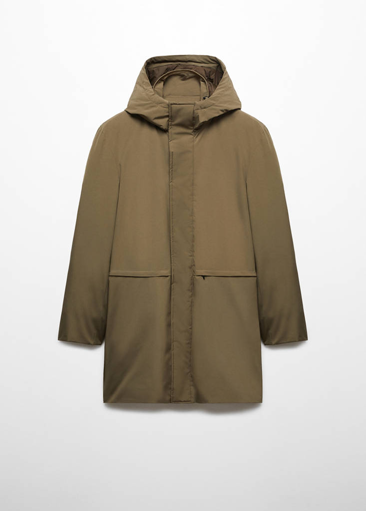 SOFEELATE® padded parka with hood — Khaki