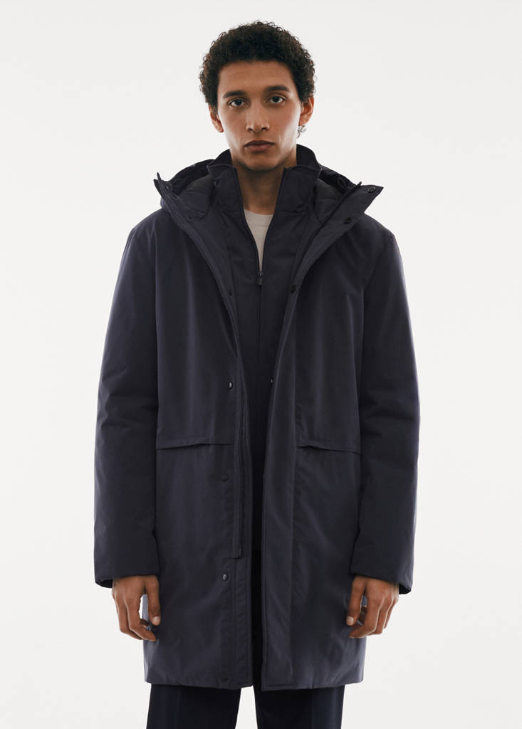 SOFEELATE® padded parka with hood — Navy